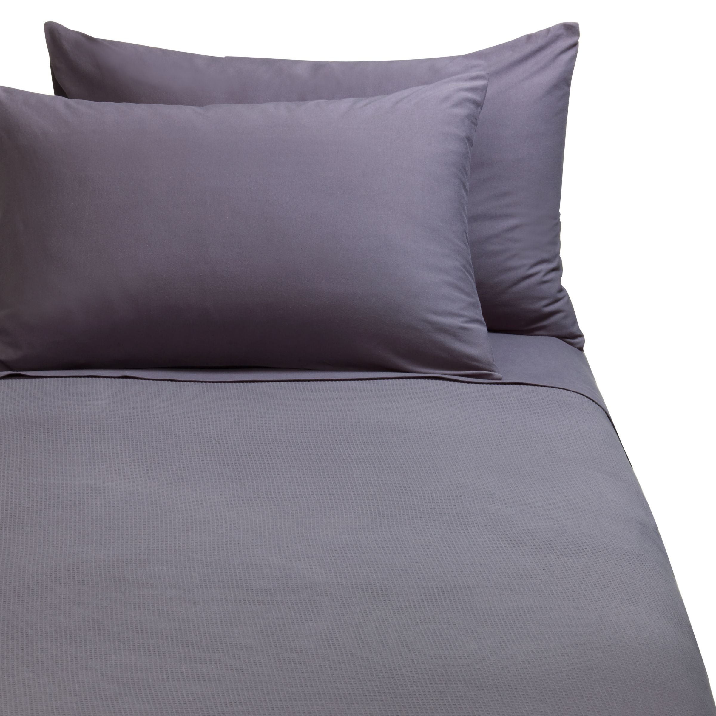 John Lewis Jersey Waffle Bed Set, Steel, Double