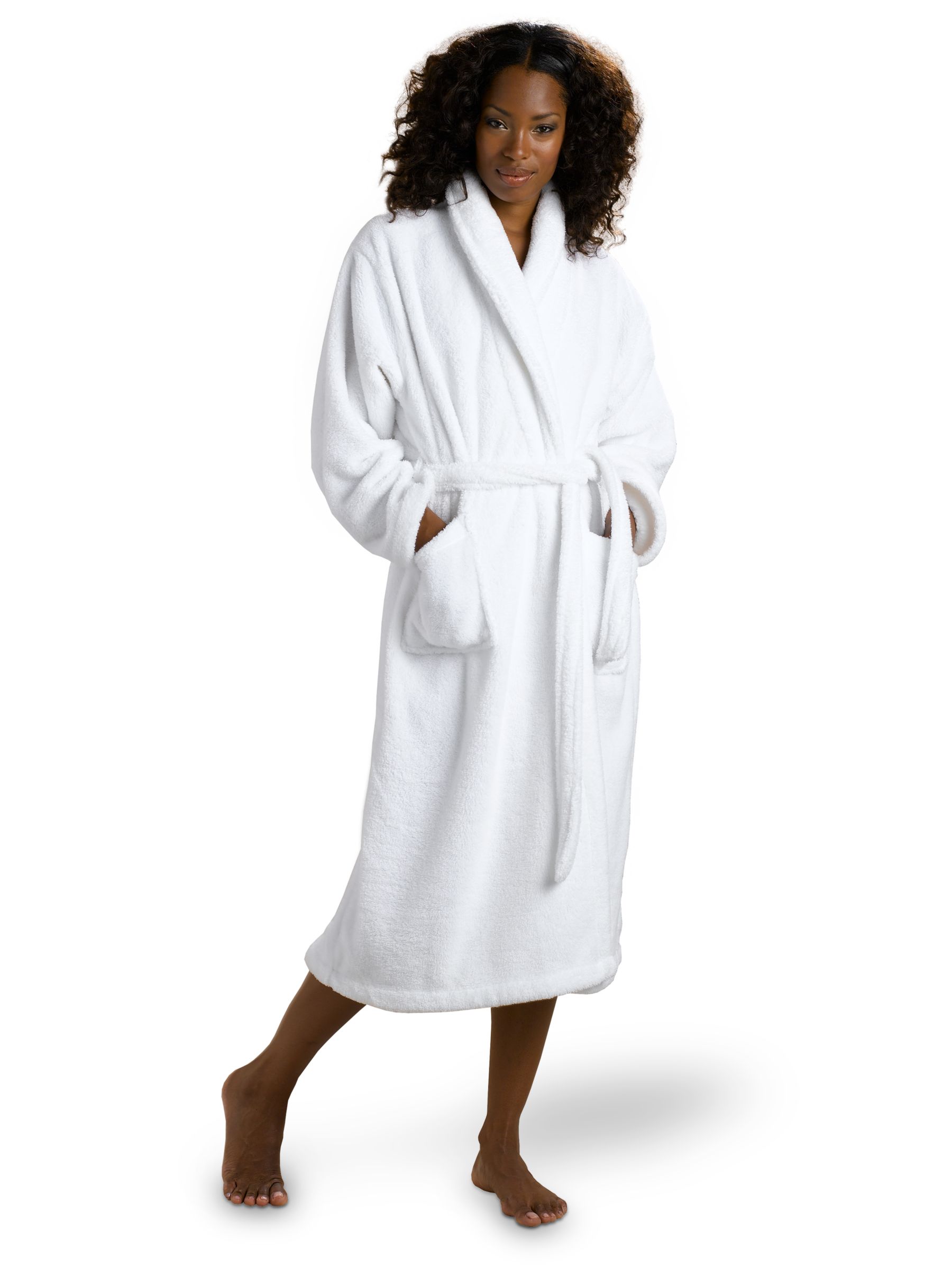 John Lewis Fleece Robe White Size 810