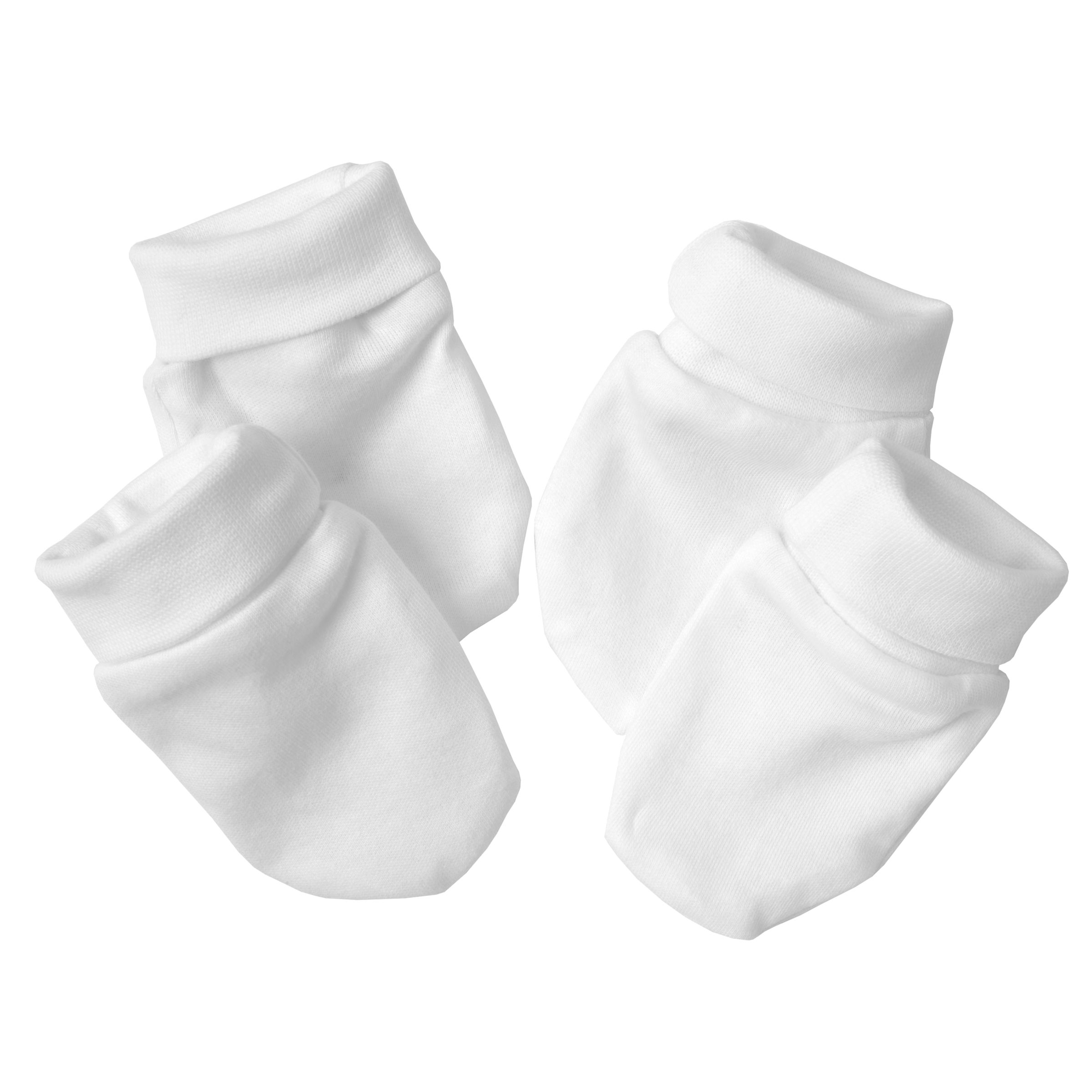 John Lewis Baby Scratch Mitts, White, 0-3 Months