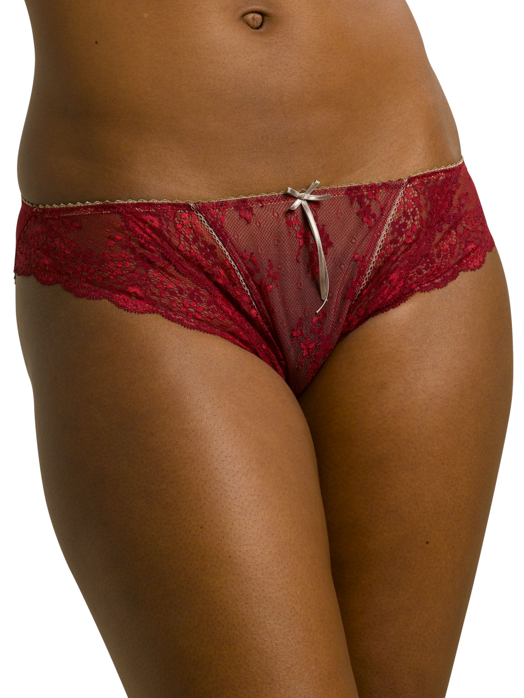 Elle Macpherson Intimates Dentelle Briefs, Red/Mushroom, Large