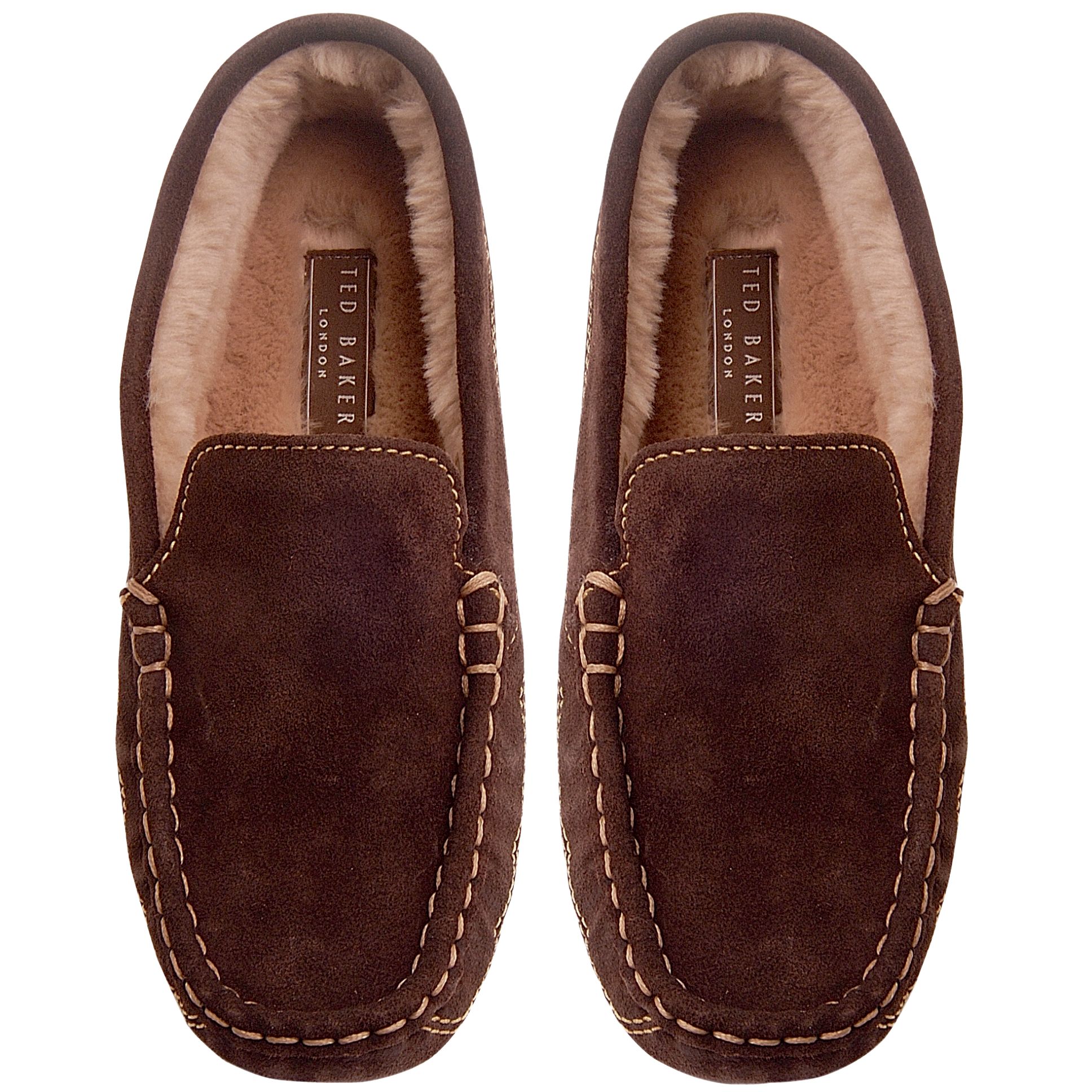 Ted Baker Lazy Suede Slippers, Brown, Size 8/42