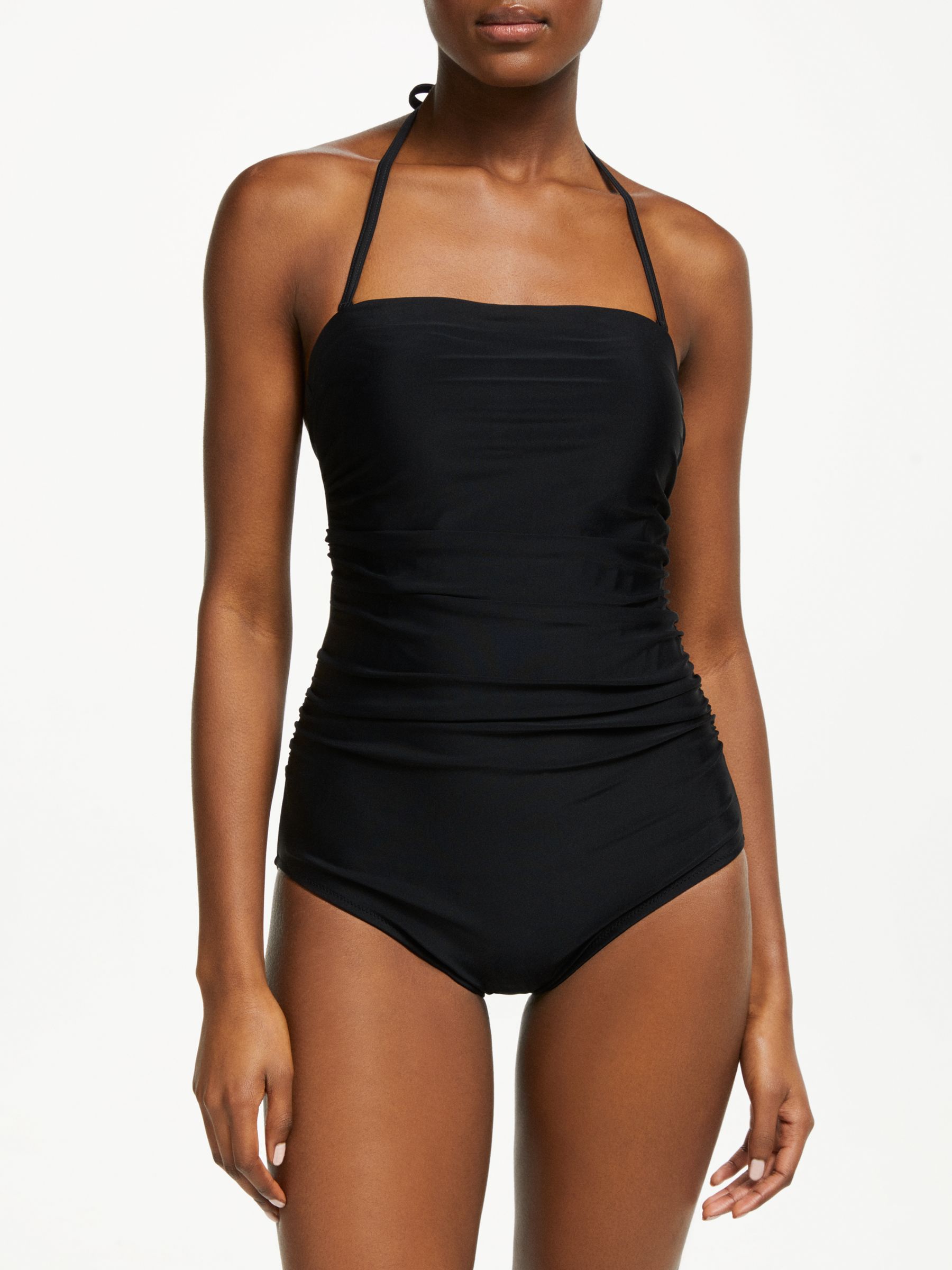 John Lewis Women John Lewis Ruched Front Control Swimsuit, Black