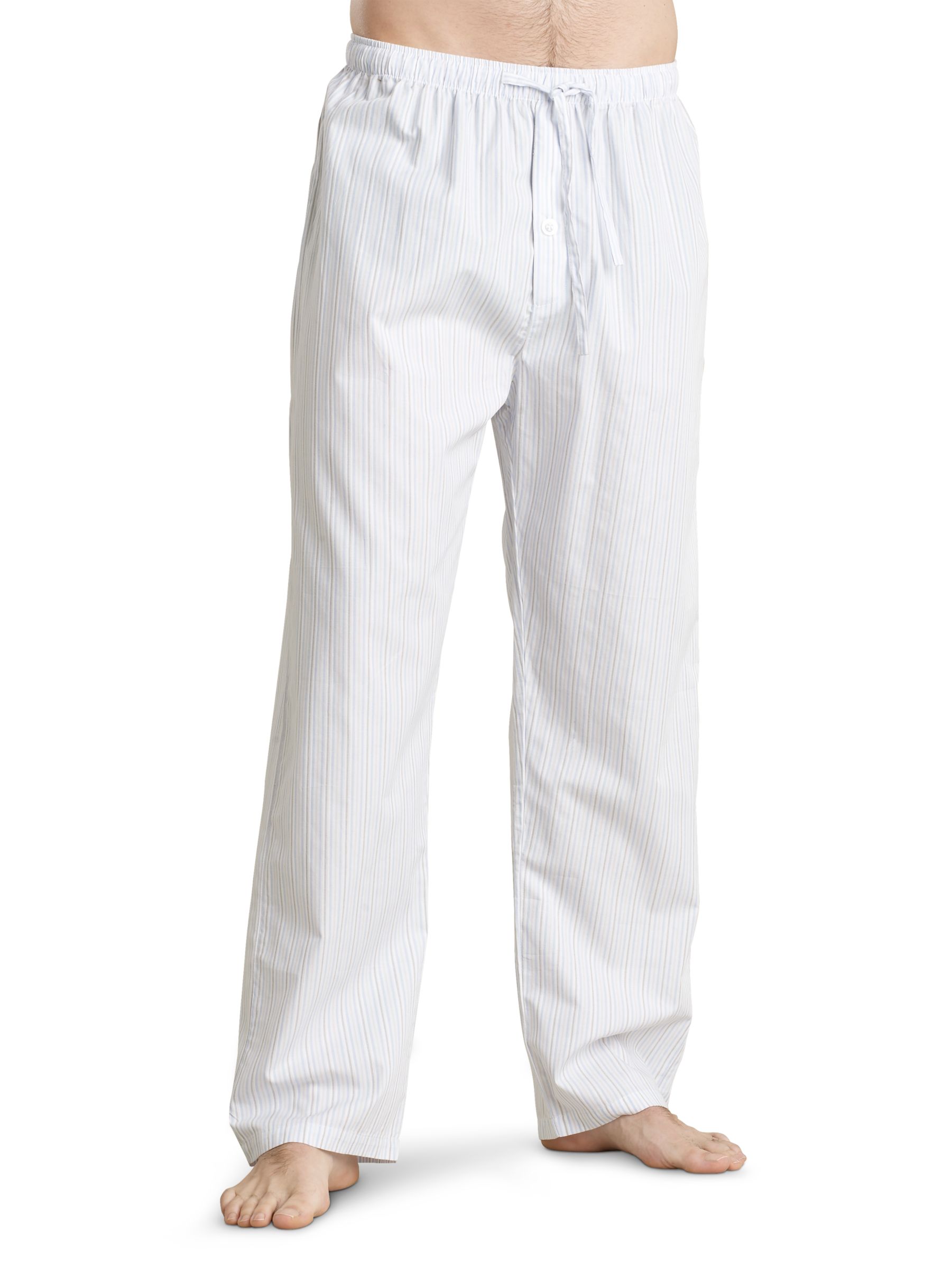 John Lewis Striped Lounge Pants, Blue/Grey, Extra Large