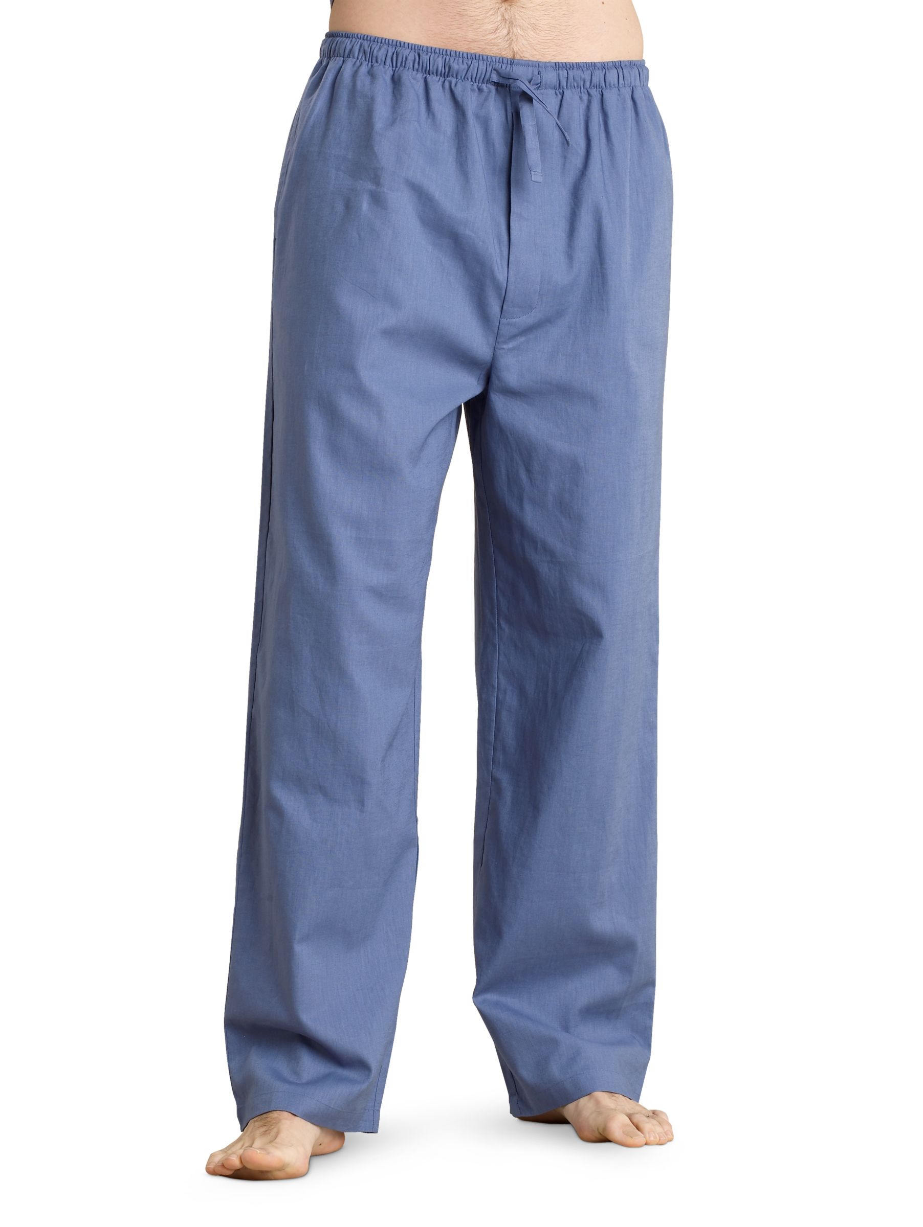 John Lewis Linen Mix Pyjama Trousers, Blue, Large/Extra Large