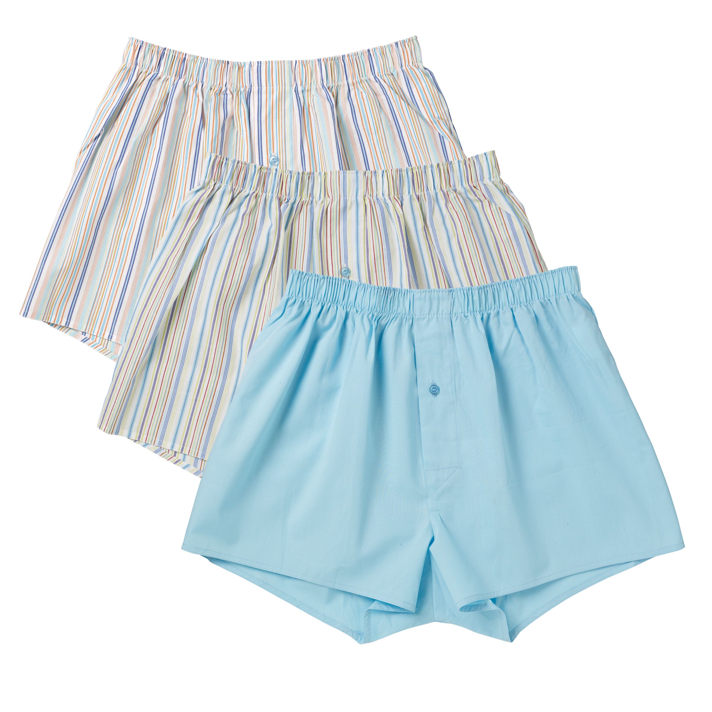 John Lewis Woven Boxers, Pack of 3, Multi, Large