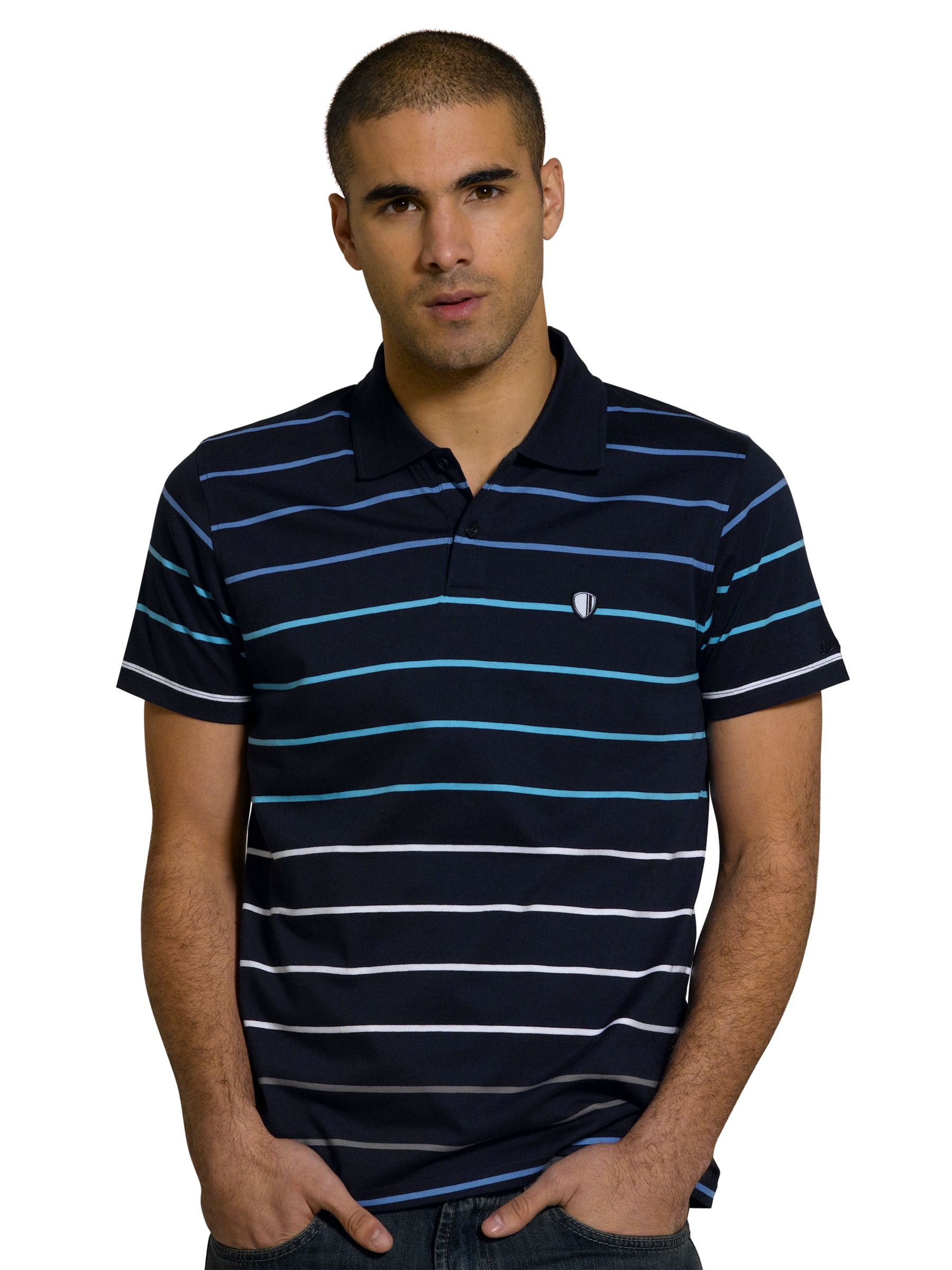 Ben Sherman Multi Stripe Polo Shirt Navy Extra Large