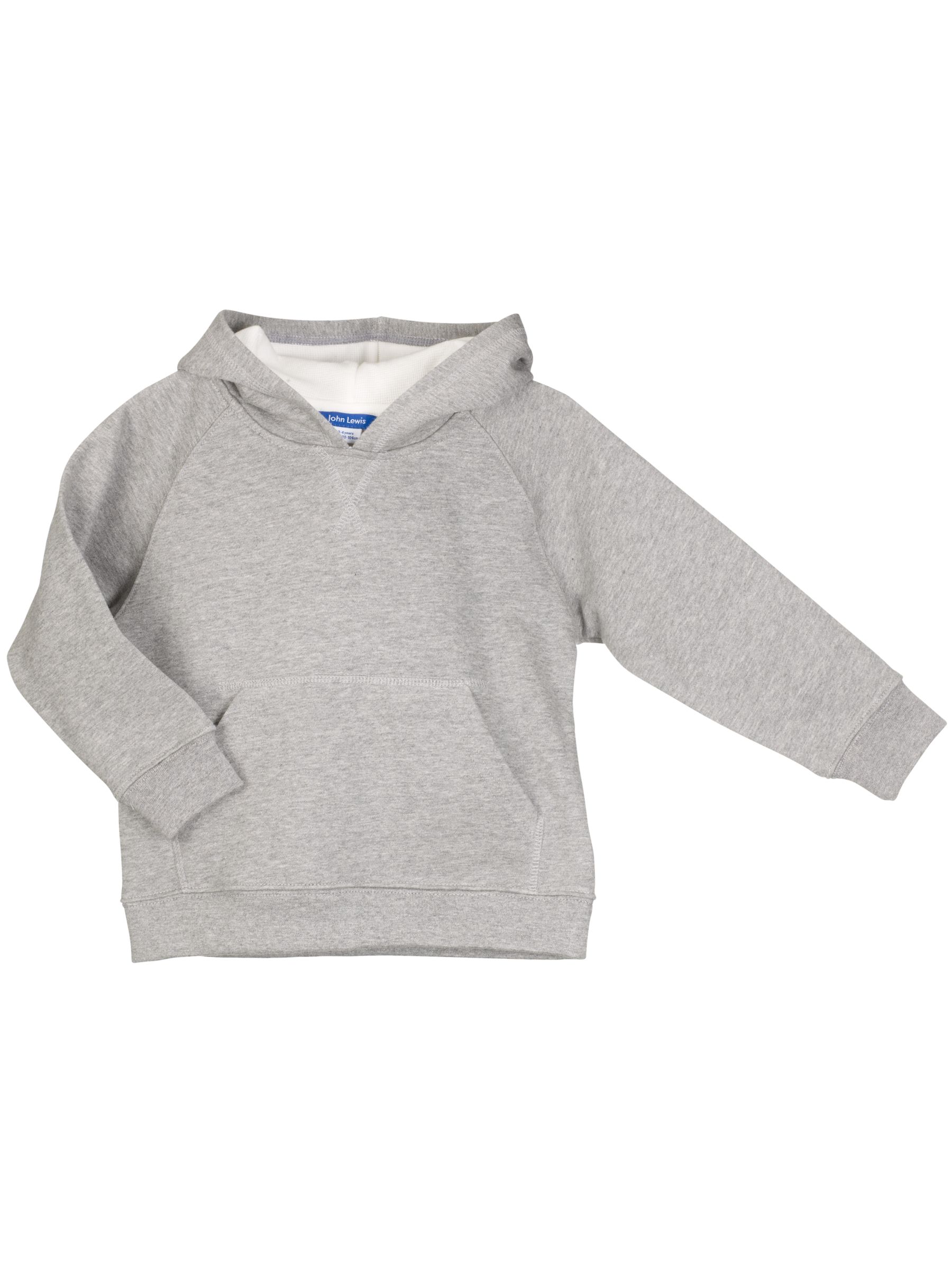 John Lewis Hooded Sweat Top, Grey, 7-8 Years