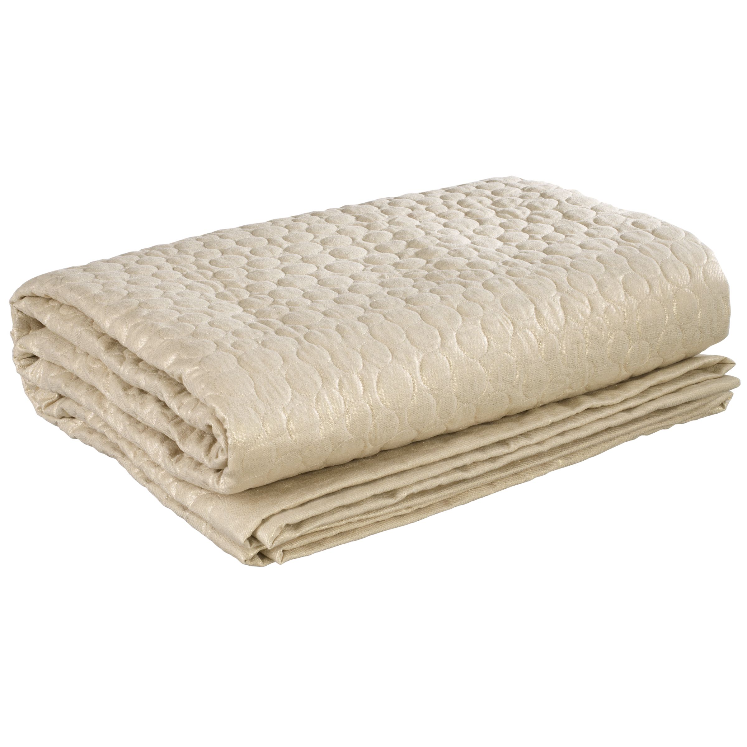 John Lewis Sheen Linen Bedspread, Beige, Double