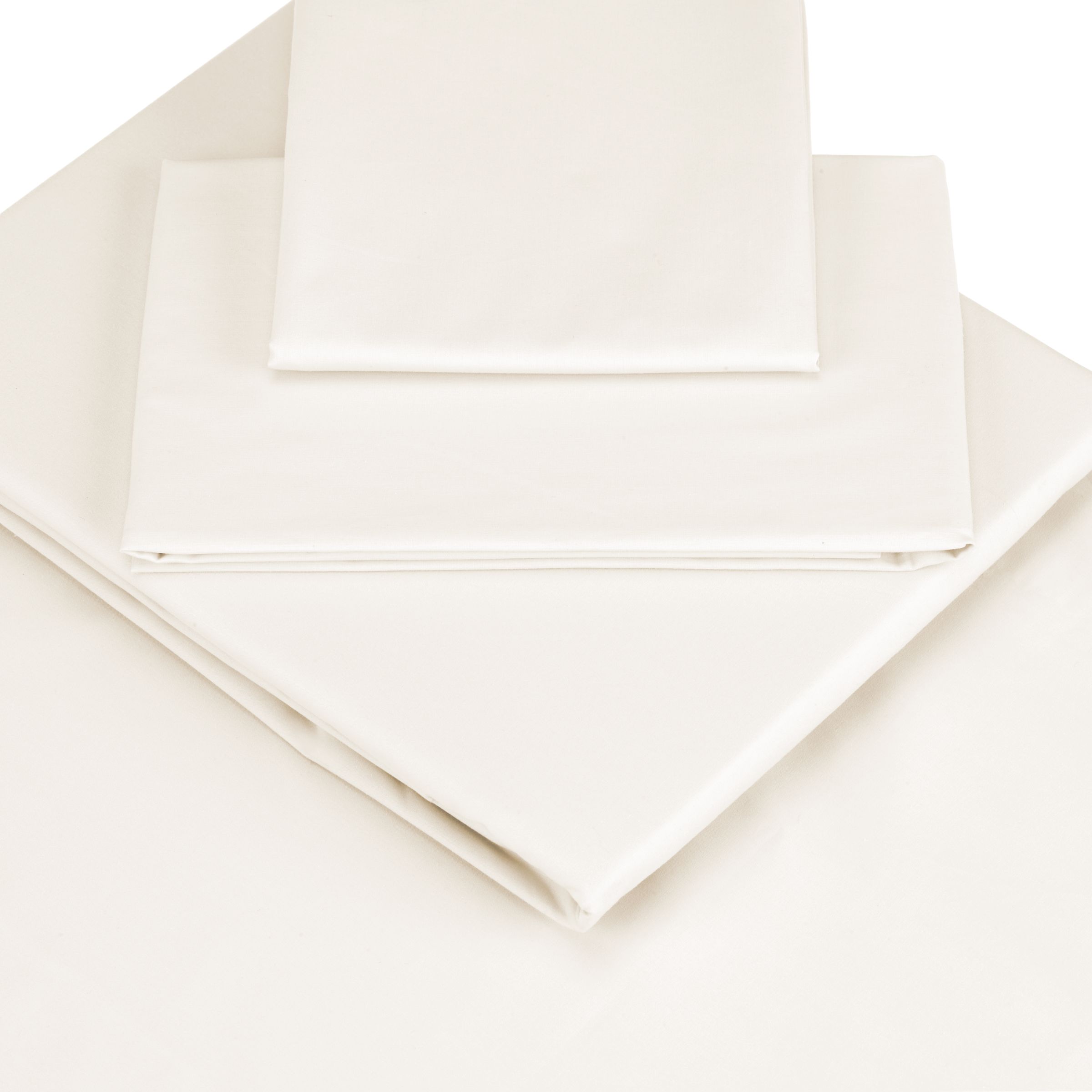 John Lewis Egyptian Cotton Satin Flat Sheet, Soft White, Kingsize
