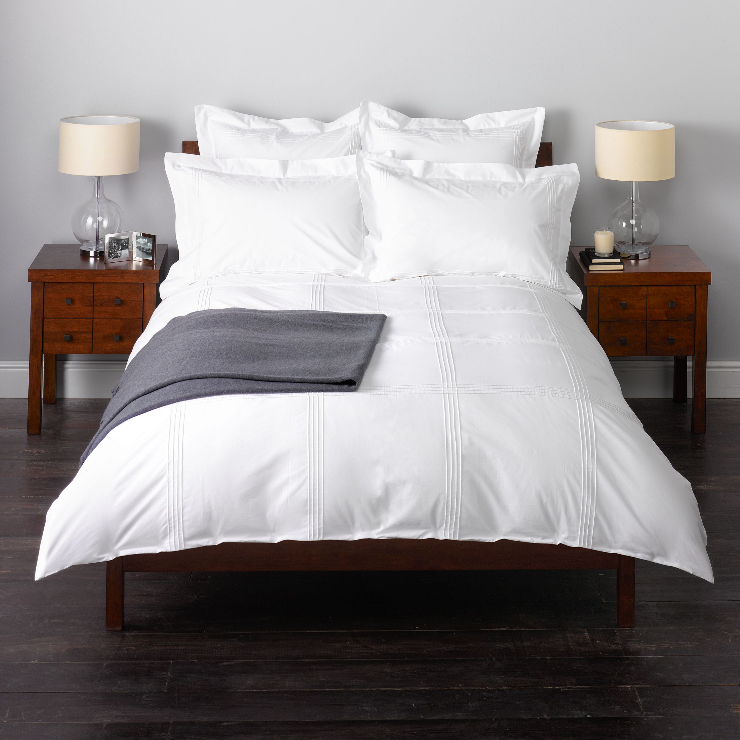 John Lewis Tucks Pillowcase, White 