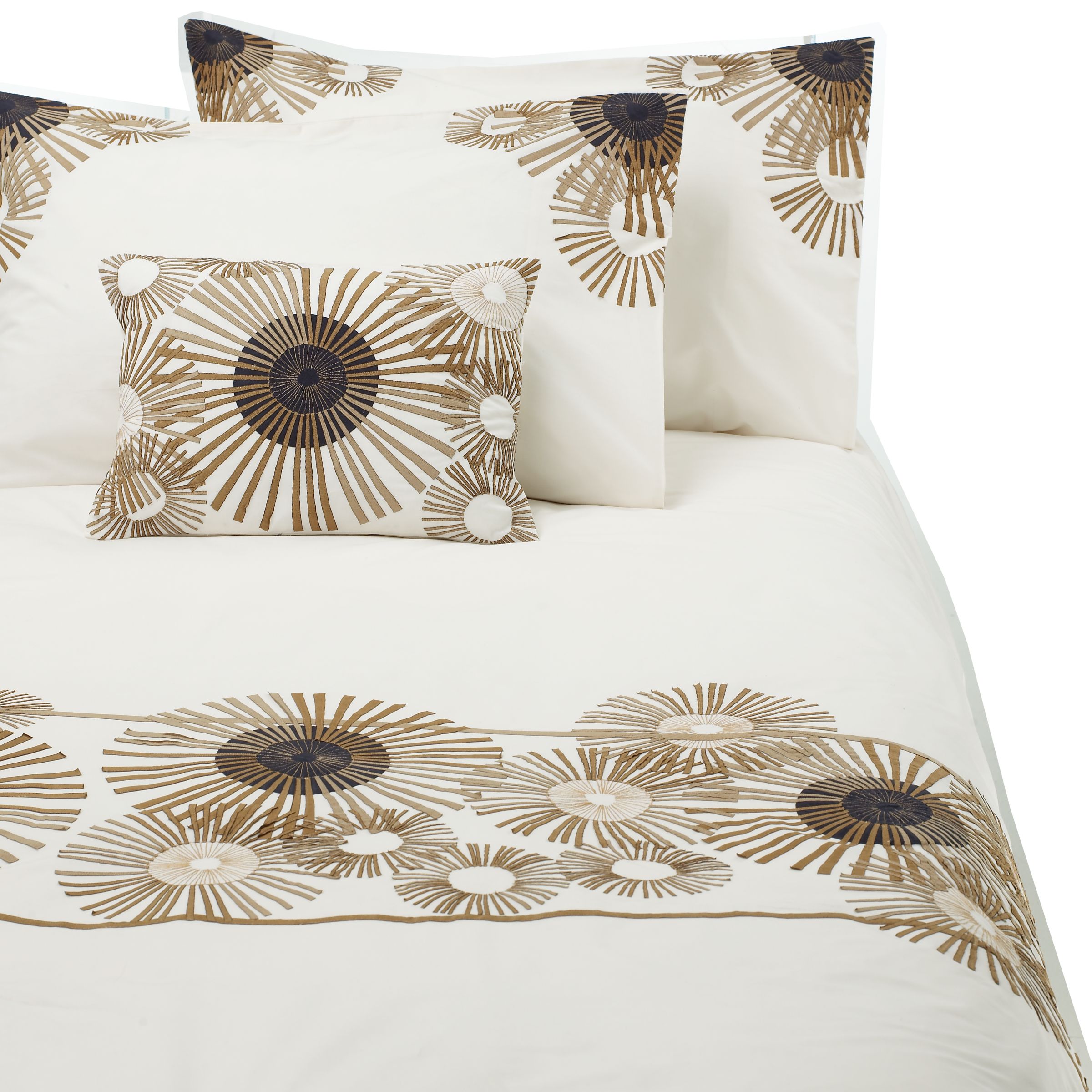 John Lewis Mystic Standard Pillowcase, Cream / Brown