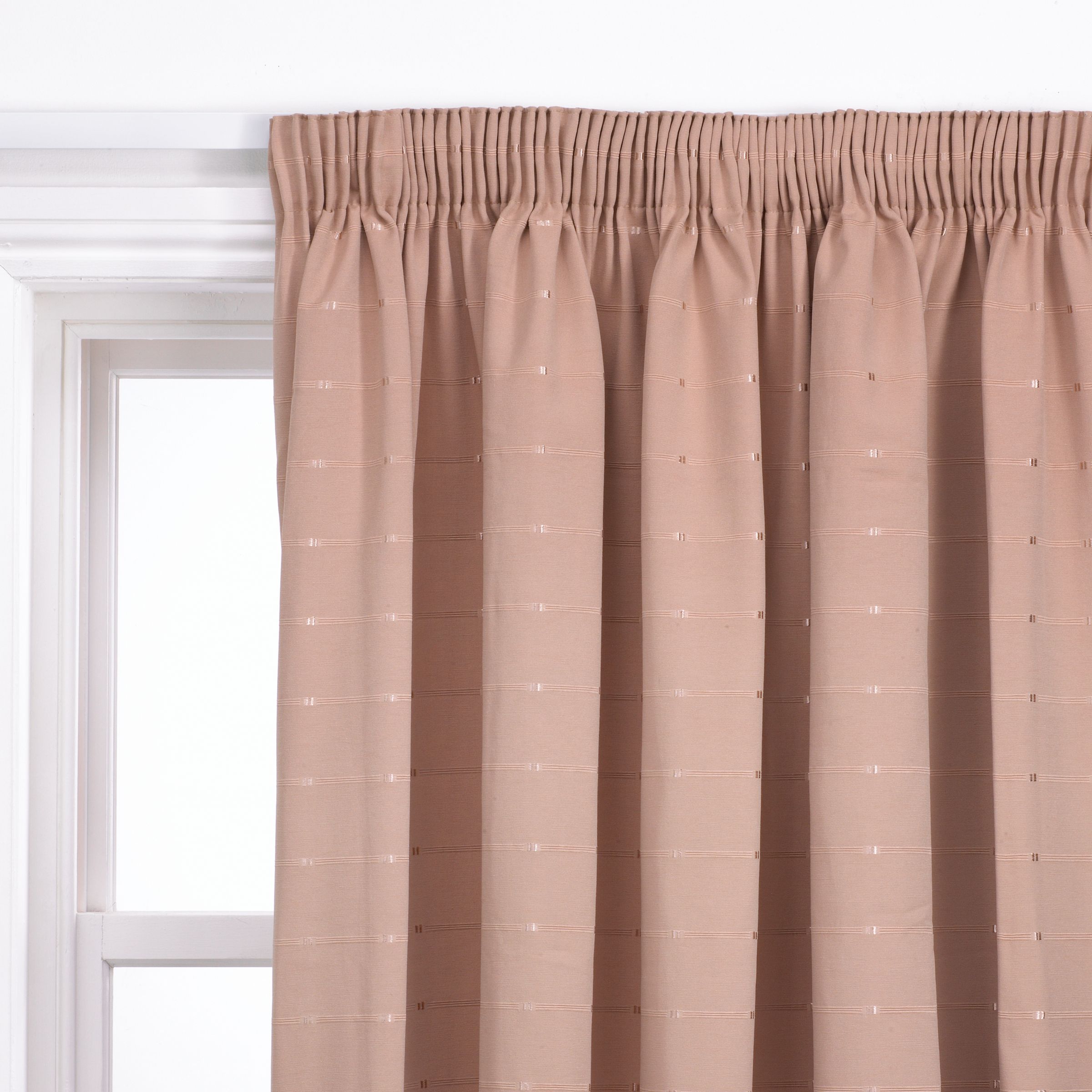 John Lewis Duo Pencil Pleat Curtains Coffee Width 228 x Drop 228cm