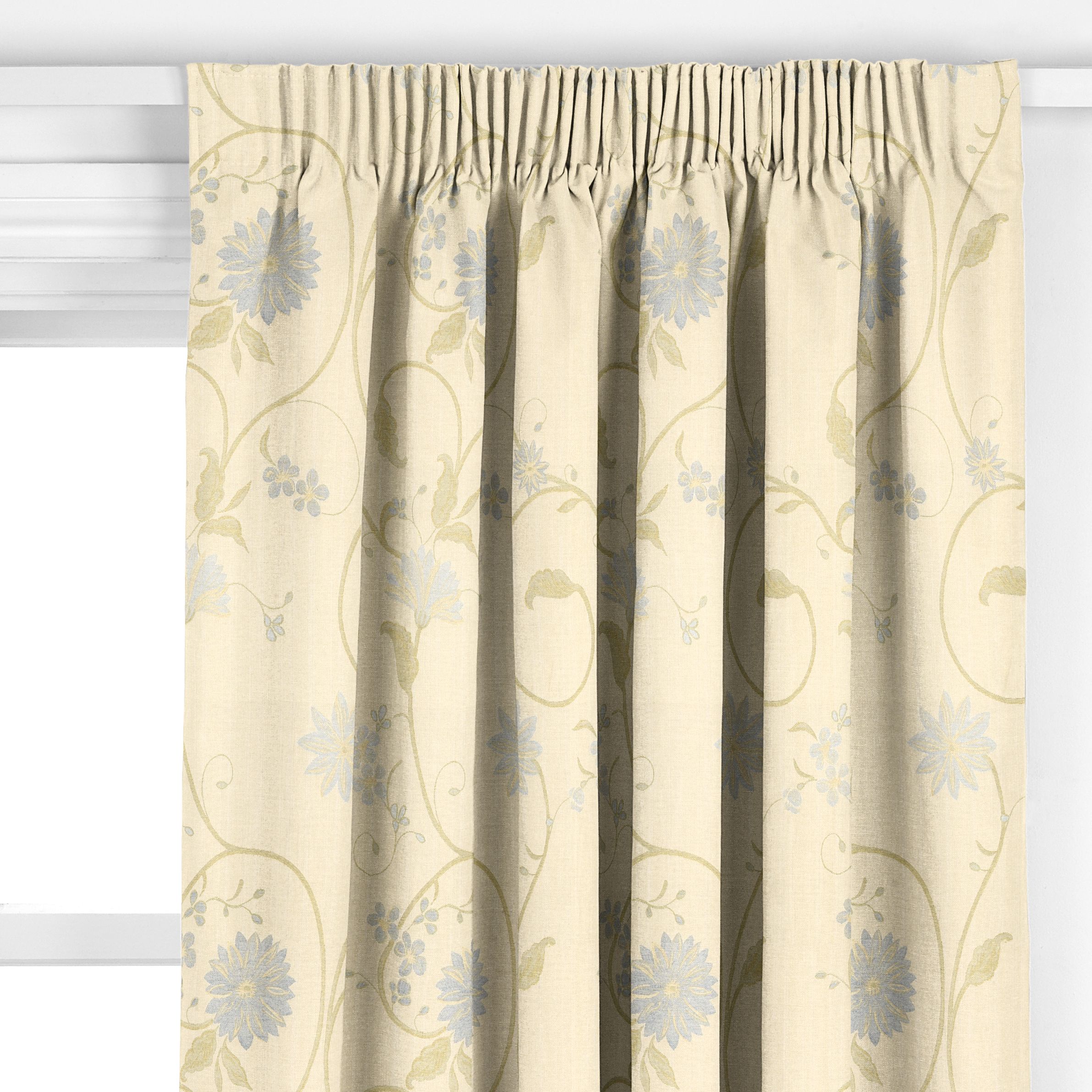 John Lewis Emma Pencil Pleat Curtains, Blue,