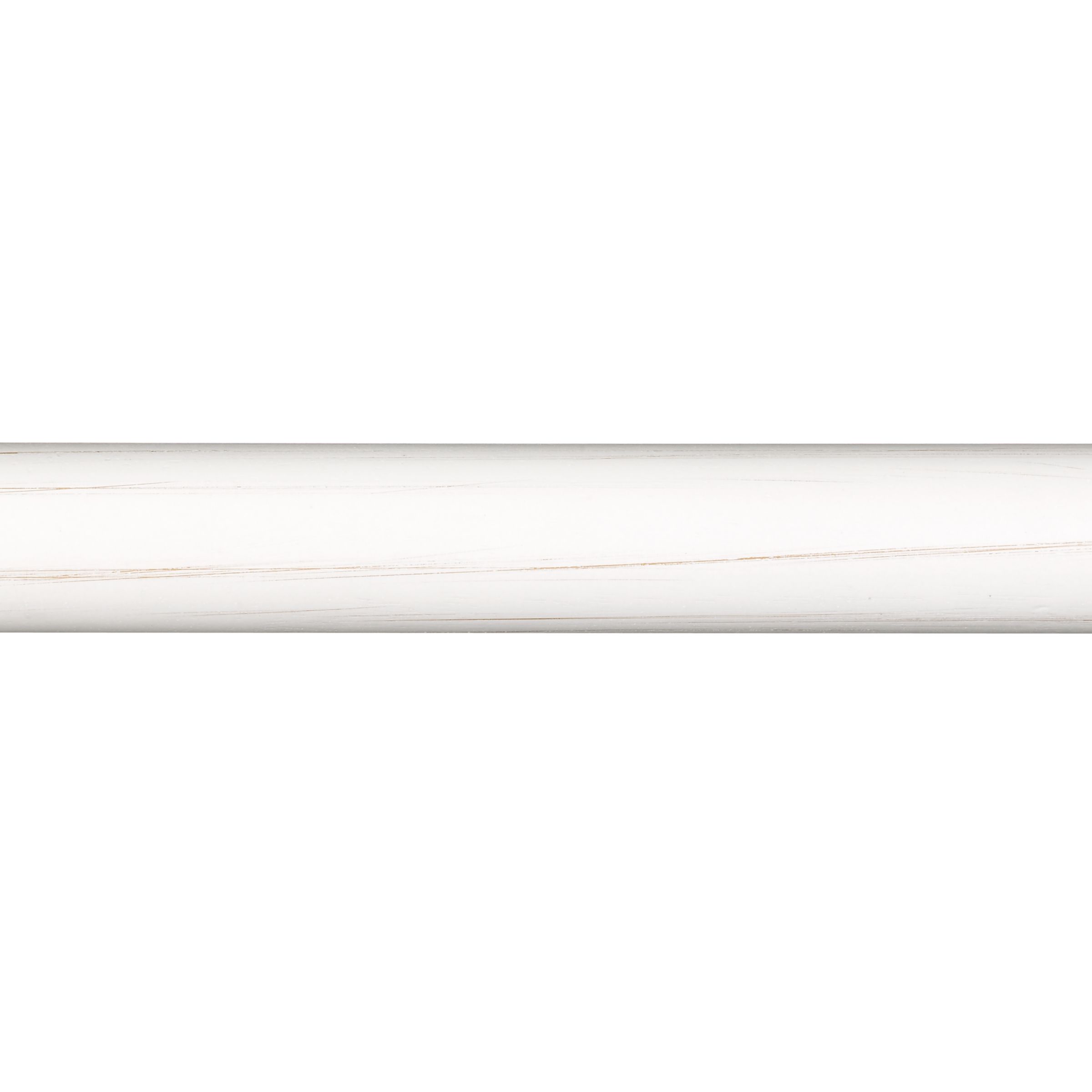 Scratched White Wood Curtain Poles,