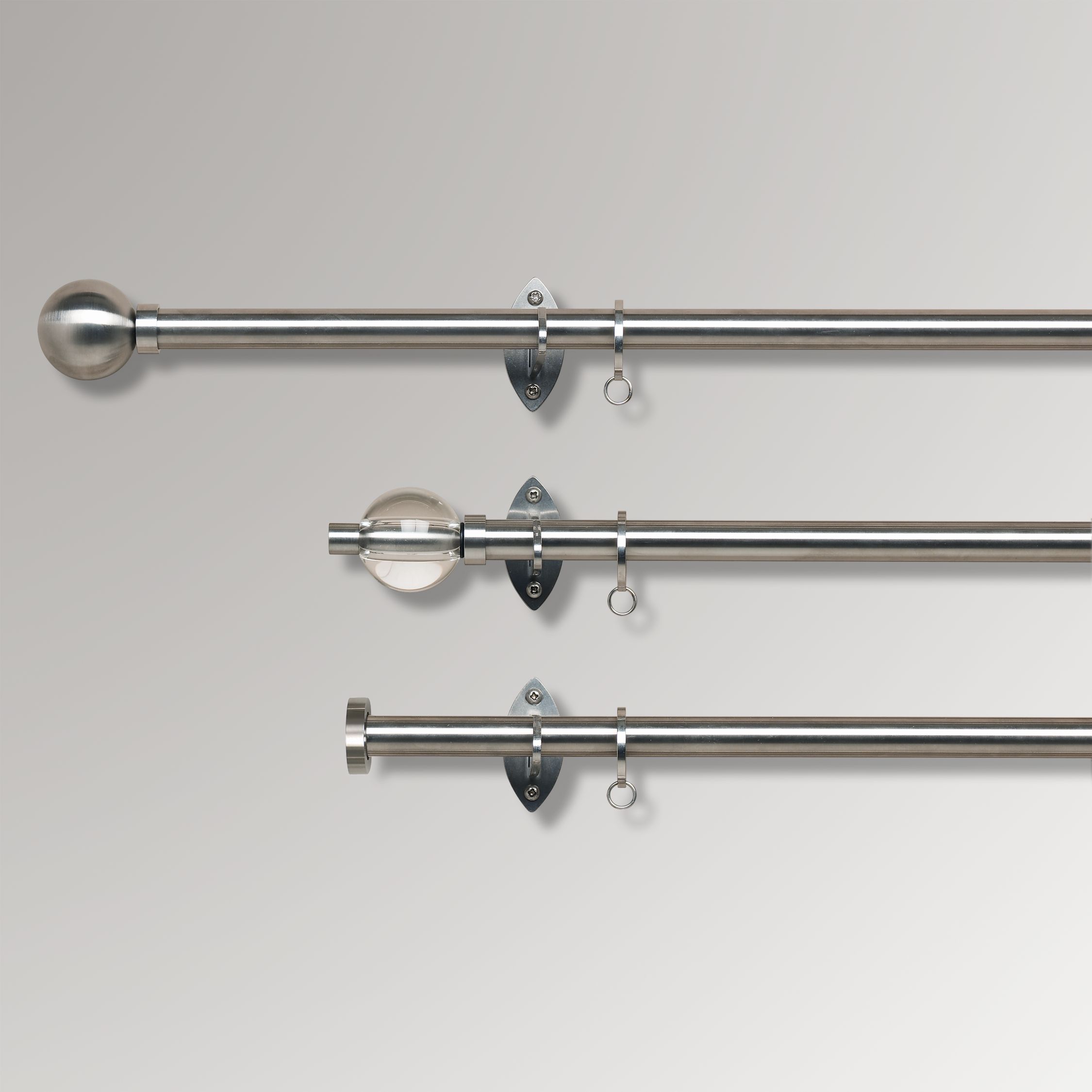 John Lewis Stainless Steel Curtain Pole L120cm x Dia30mm