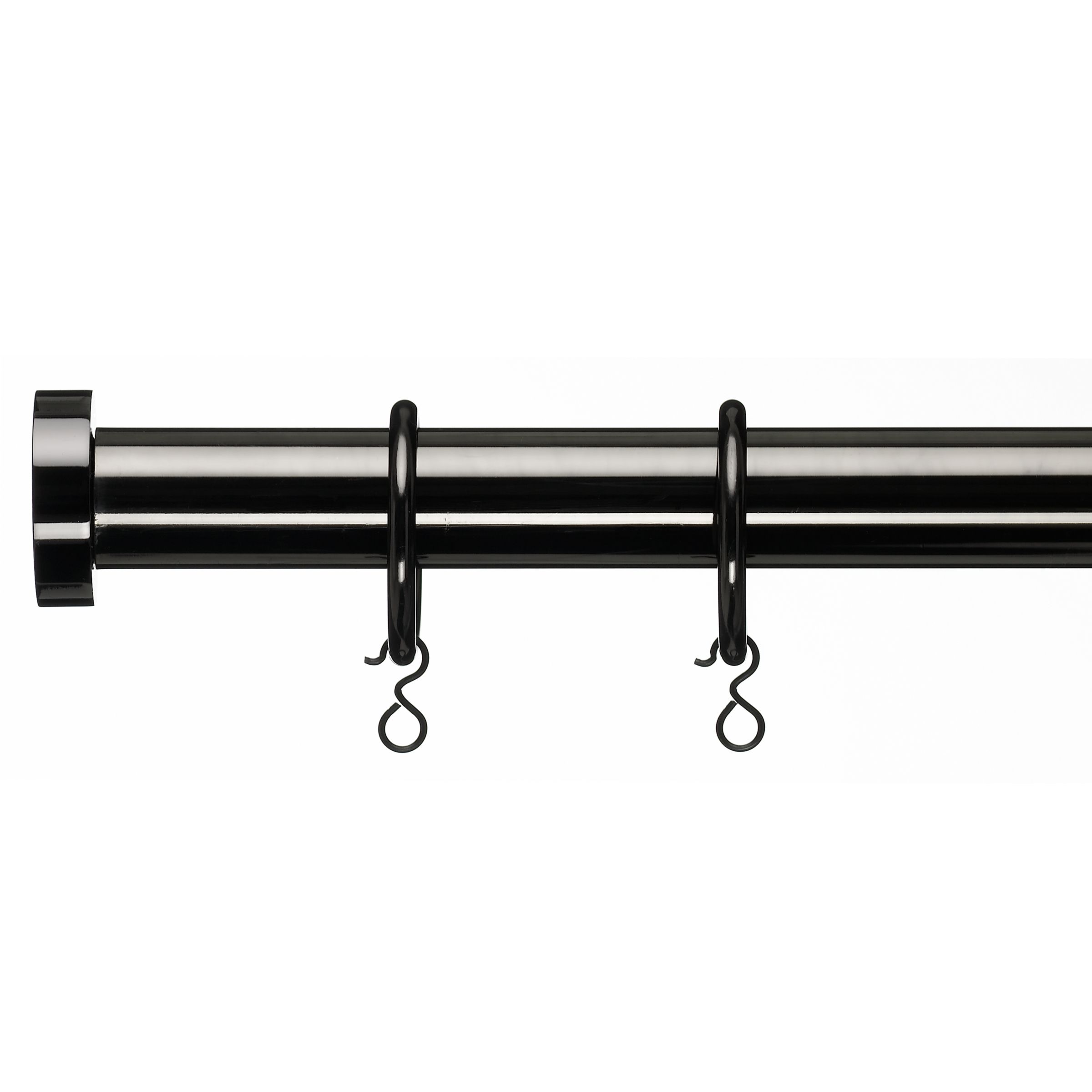 John Lewis Detroit Curtain Pole Kits, L150cm x Dia.25mm, Black