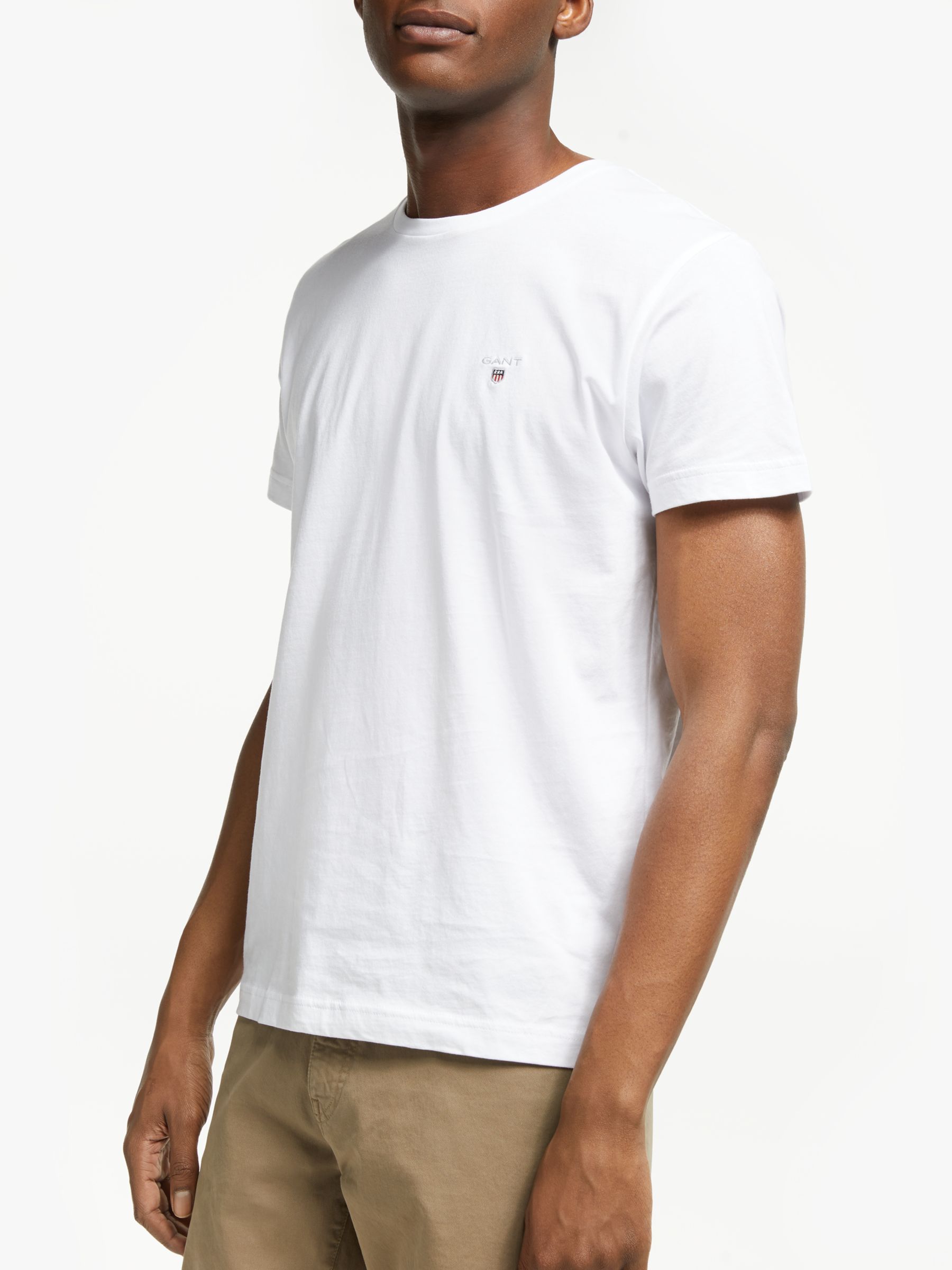Gant Crew Neck T-Shirt, White, Extra Extra Large