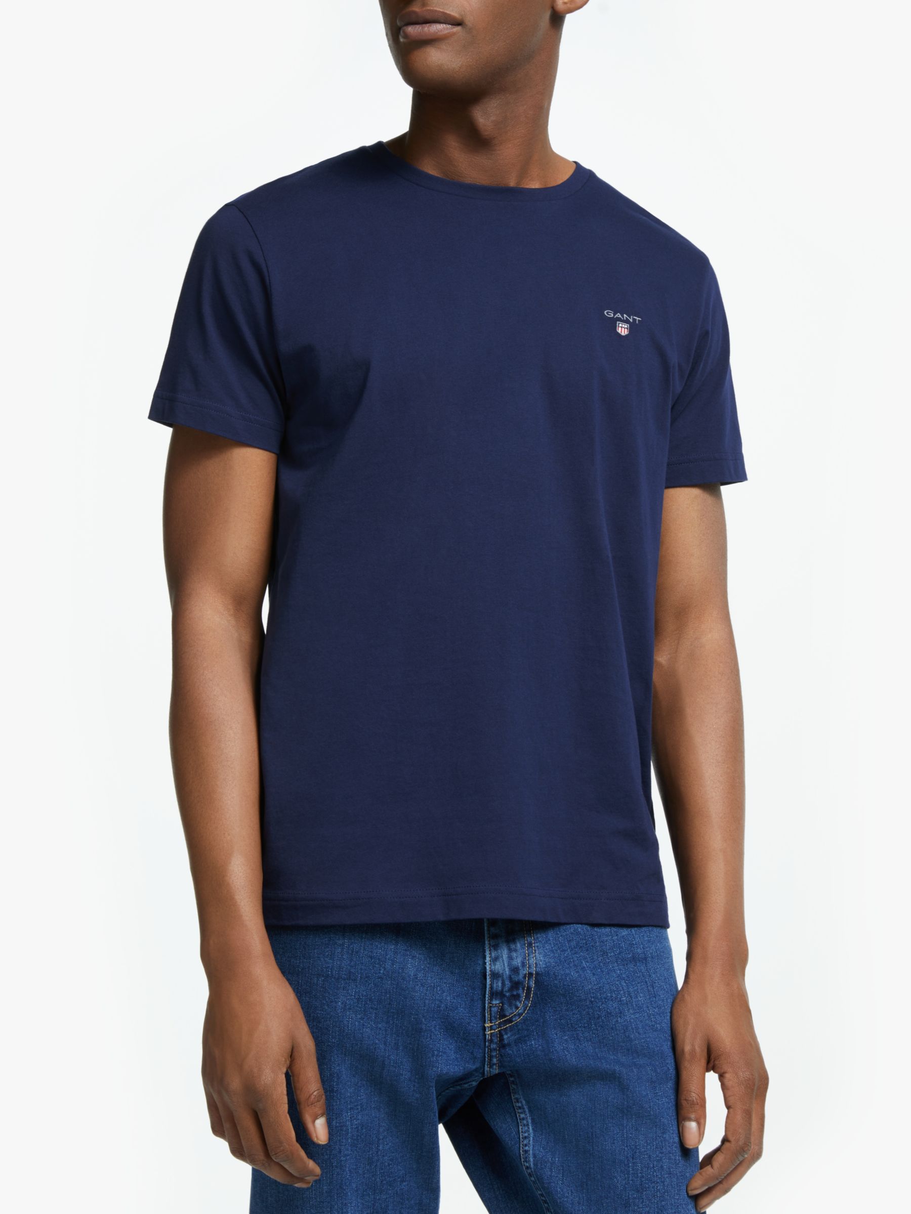 Gant Crew Neck T-Shirt, Navy, Extra Extra Large