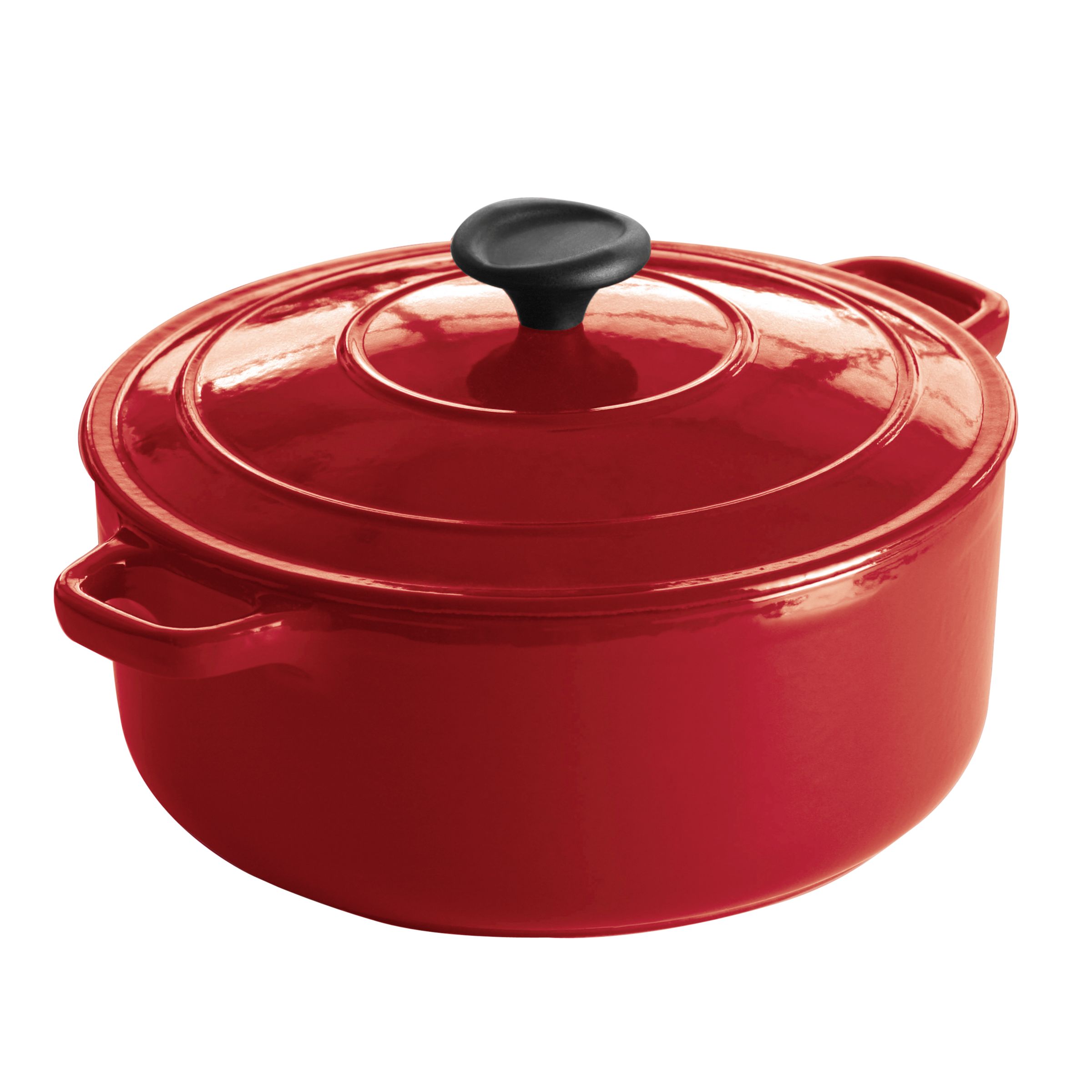 John Lewis Cast Iron Round 18cm Casserole Red Lacquer