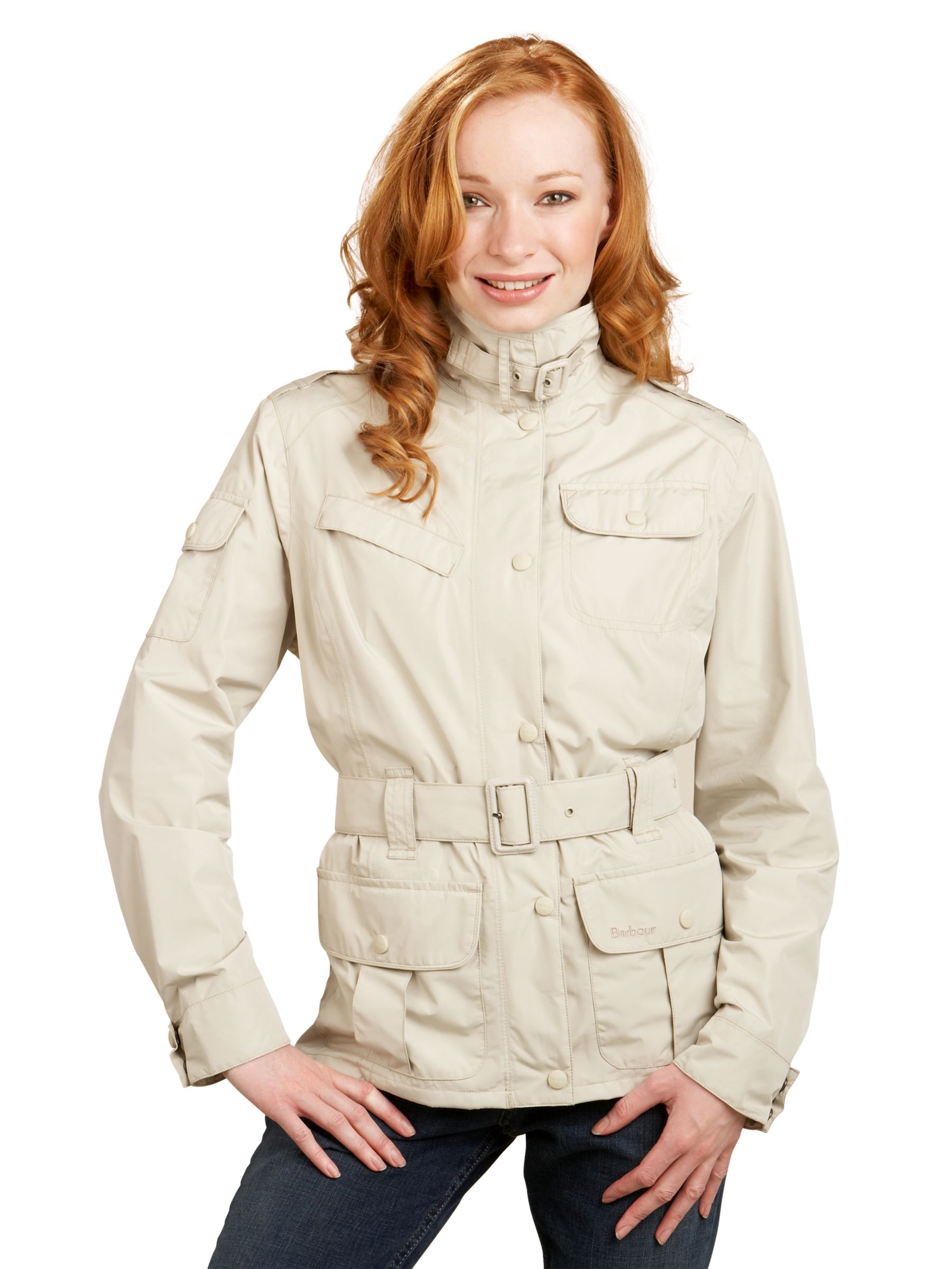 Barbour Featherweight Amelia Jacket, Stone, Size 14