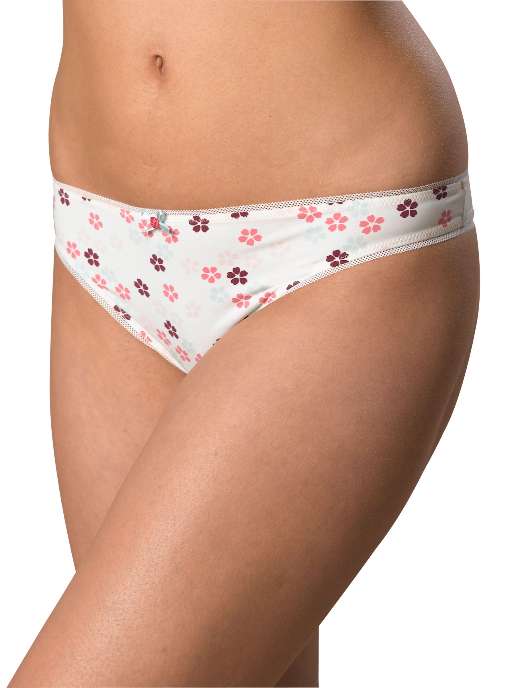 John Lewis Cherry Blossom Thong, White, Size 8
