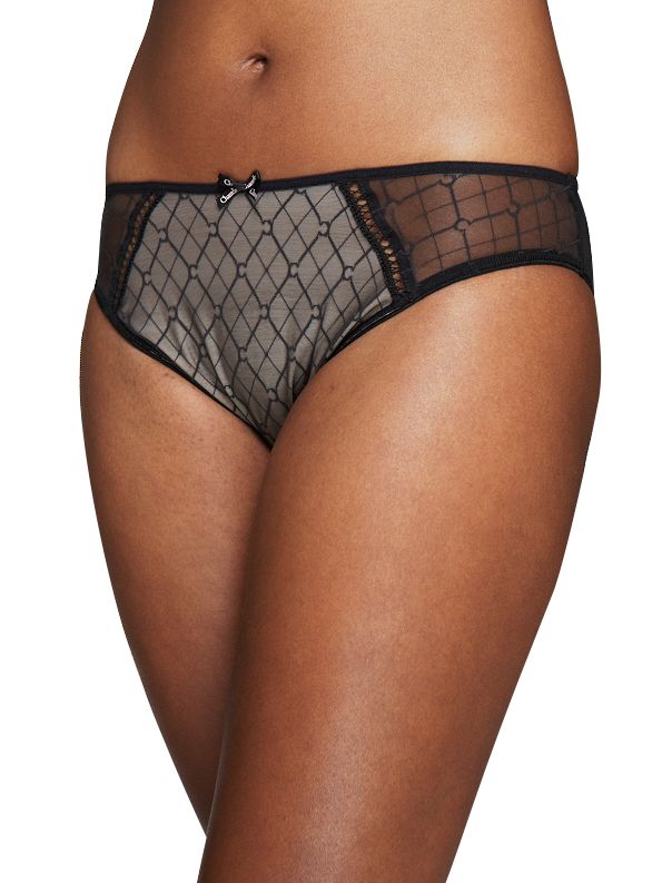 Chantelle Graphie Brazilian Brief, Black/Nude, Large