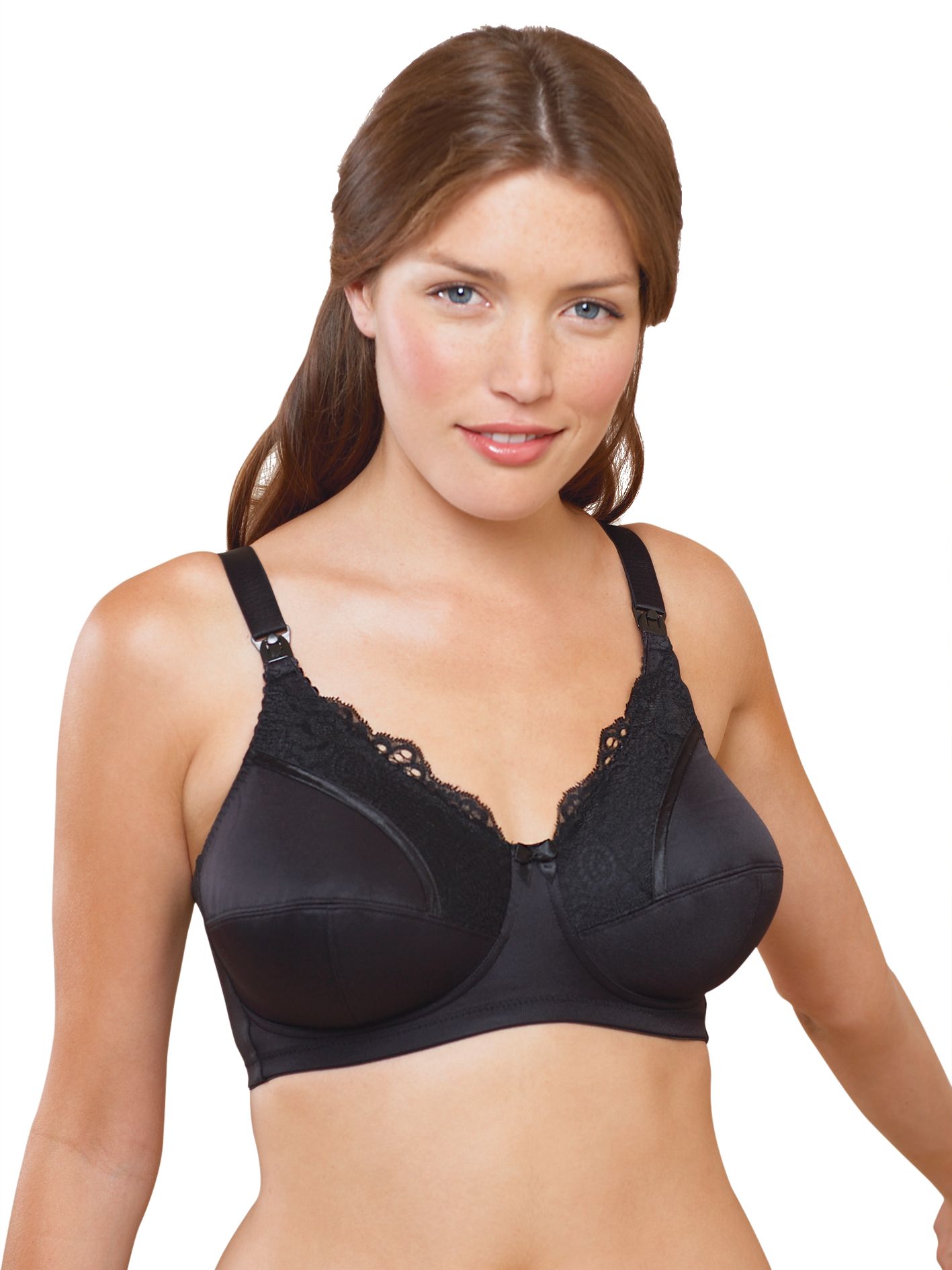 Jasmine Drop Cup Nursing Bra, Black