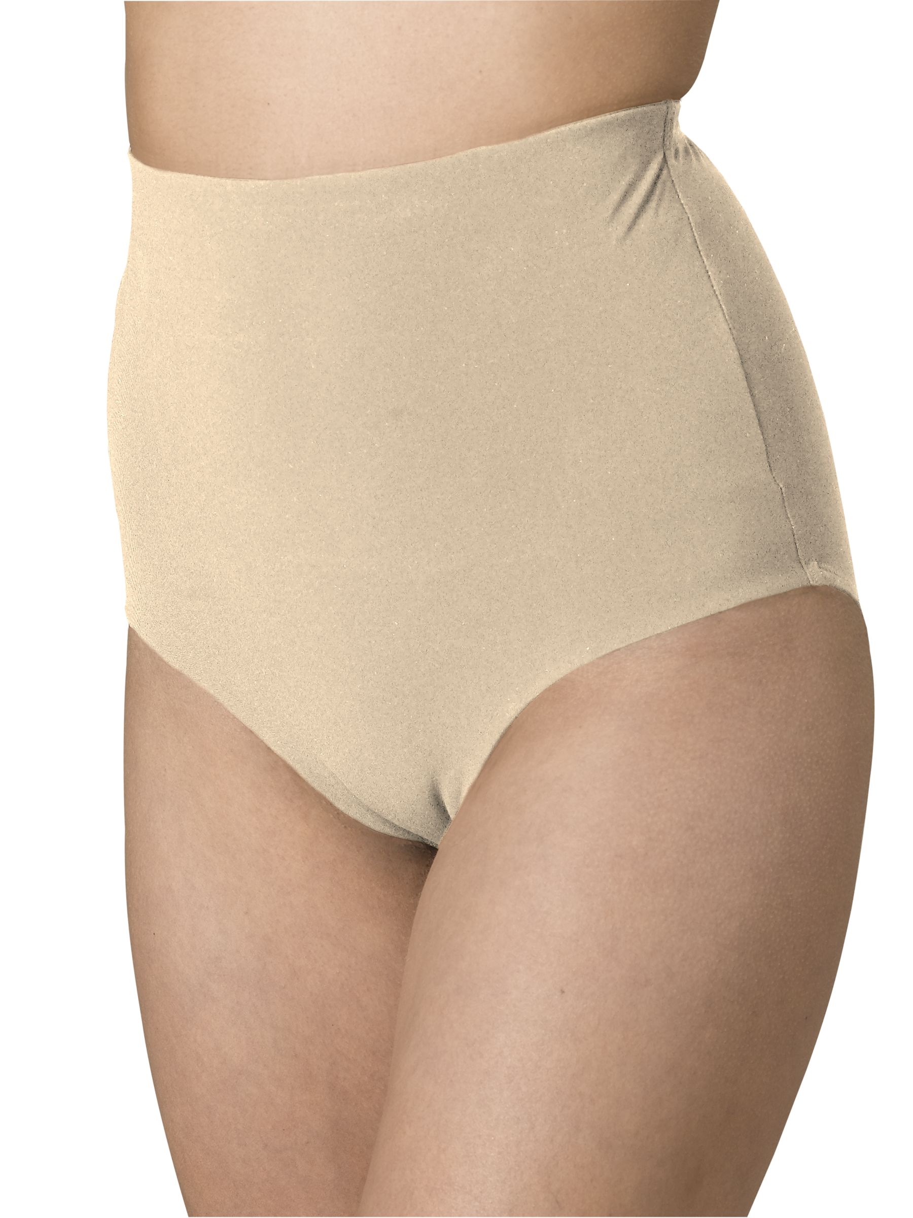 John Lewis Firm Control High Leg Briefs, Camel, Size 14