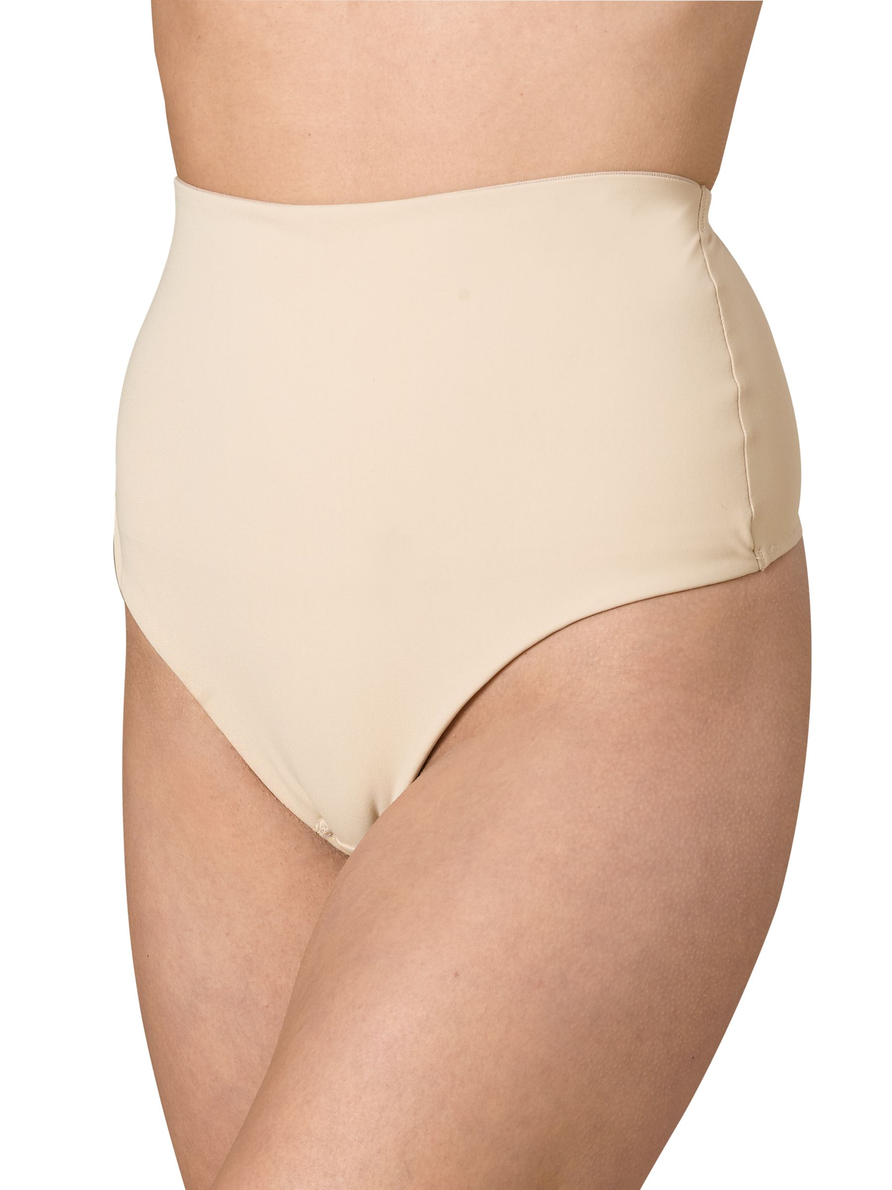 John Lewis Firm Control Deep Waisted Thong, Camel, Size 10