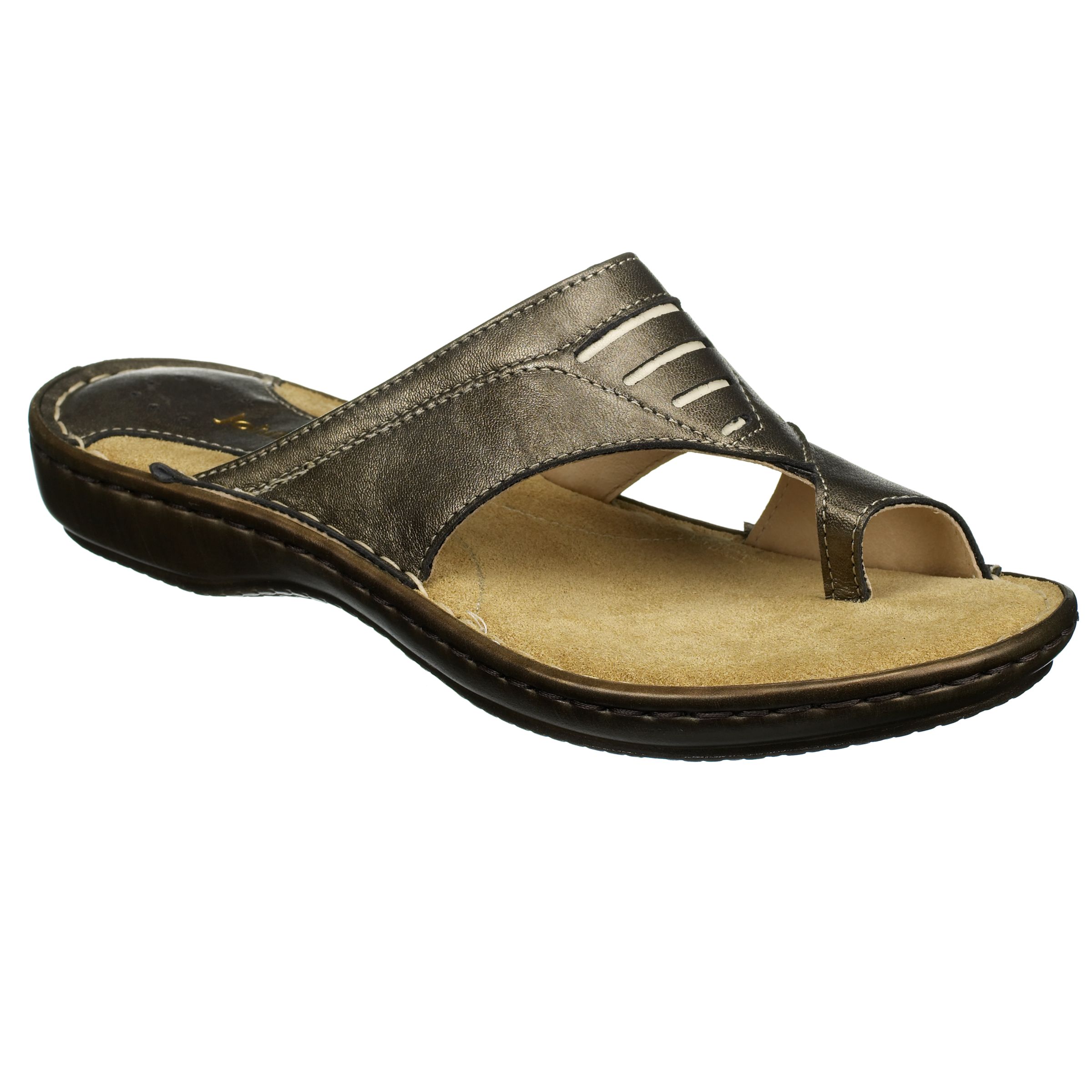 John Lewis Marlade Leather Sandals, Pewter, 38