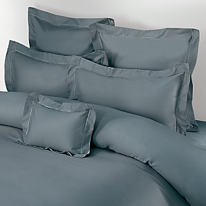 John Lewis 400 Thread Count Satin Stitch Duvet Cover, Pewter, Double