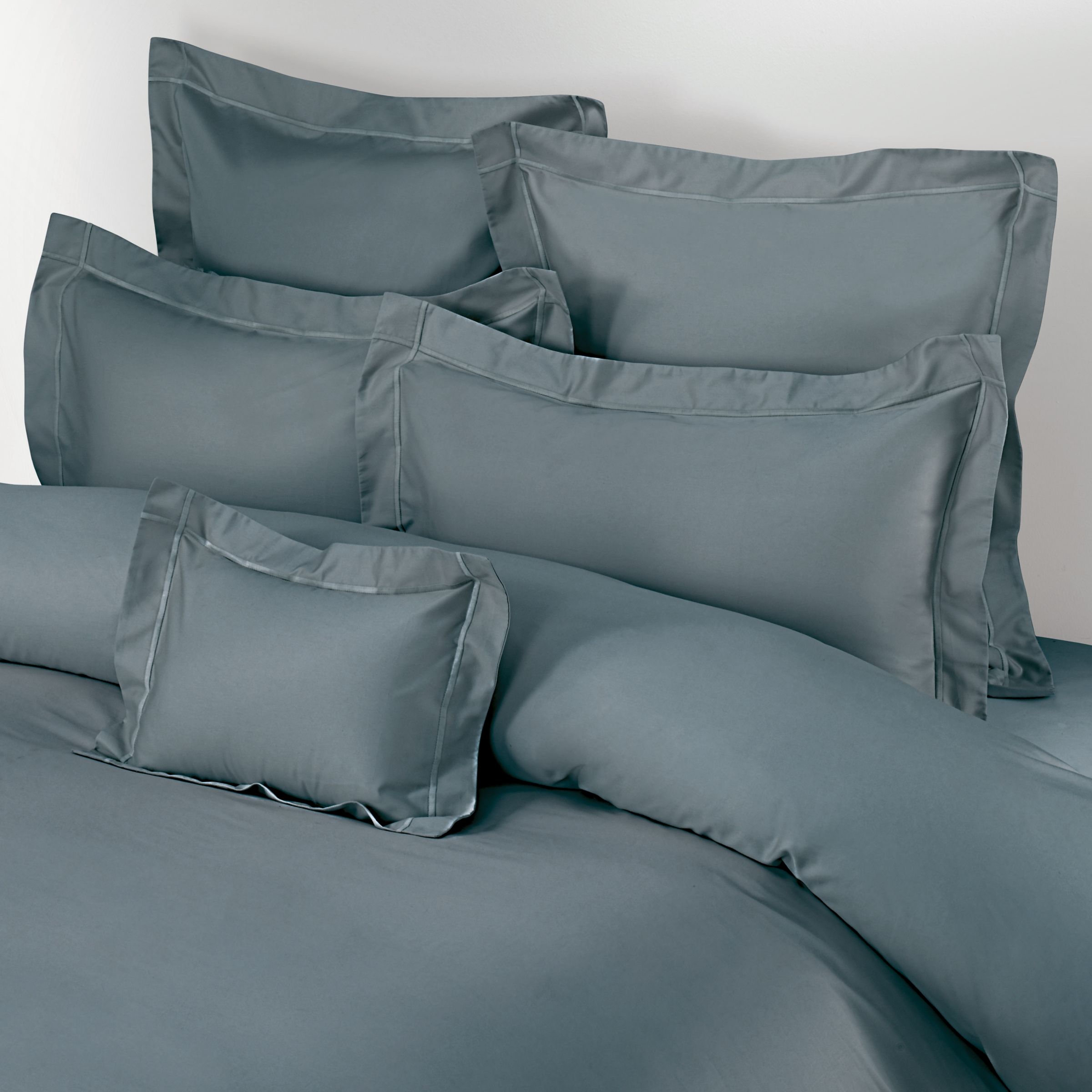 John Lewis 400 Thread Count Satin Stitch Pillowcases, Pewter