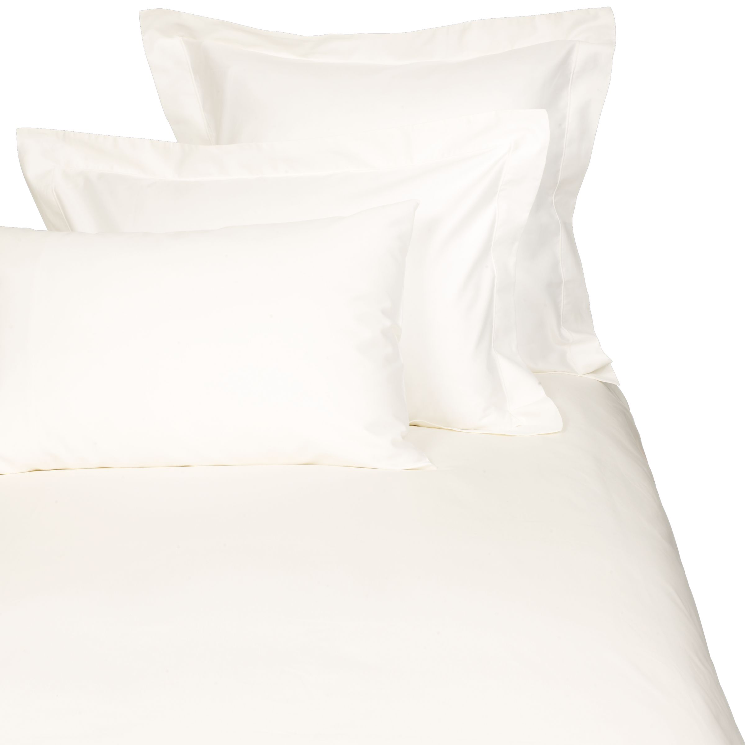 John Lewis 400 Thread Count Satin Stitch Standard Pillowcase, Soft White