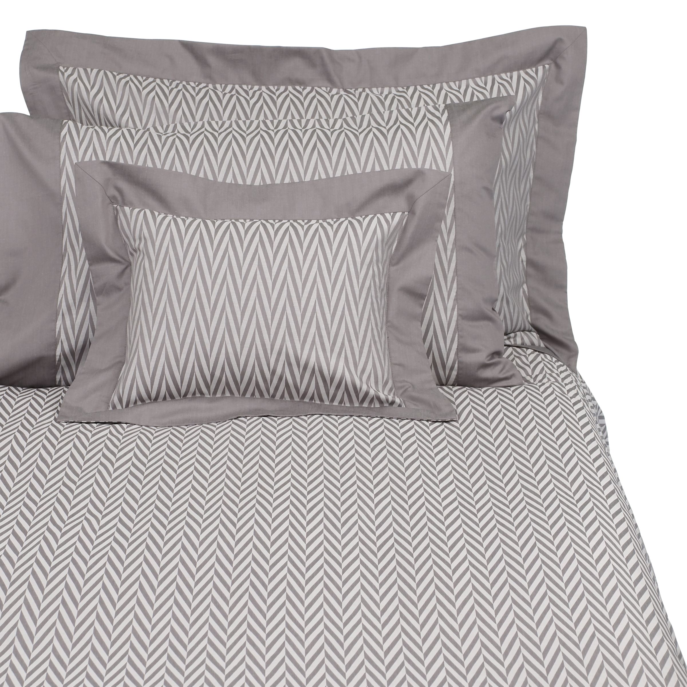 John Lewis Zanis Duvet Cover, Pewter, Super