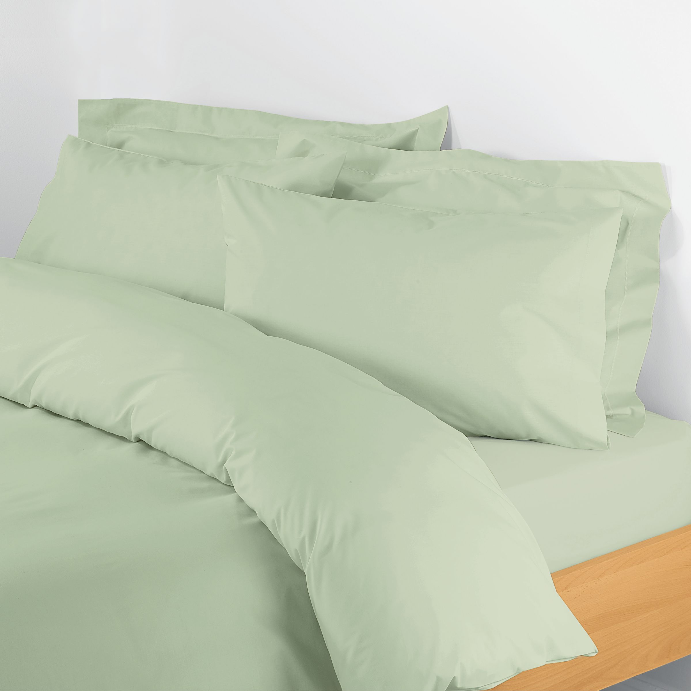 John Lewis Percale Duvet Cover, Soft Green, Super Kingsize