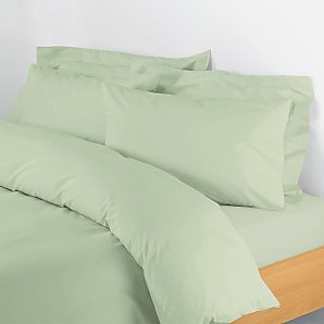 Percale Duvet Cover, Soft Green,