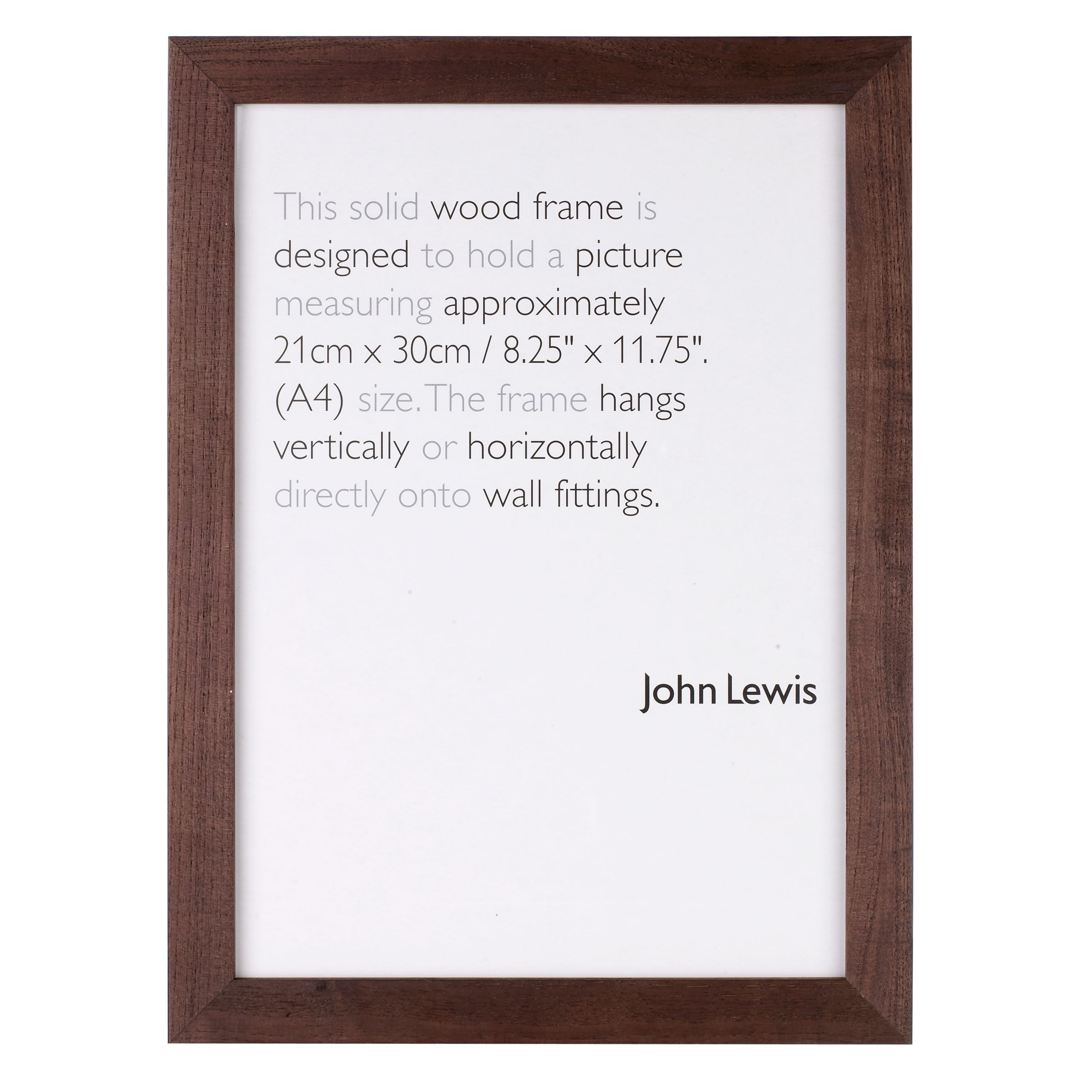 John Lewis Wooden Frame, Chocolate, 24x30cm