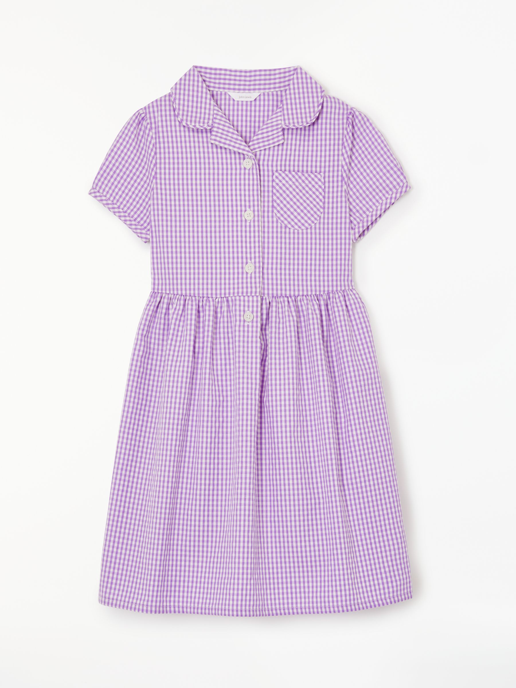 John Lewis Belted Summer School Dress, Lilac, Age 15 Years