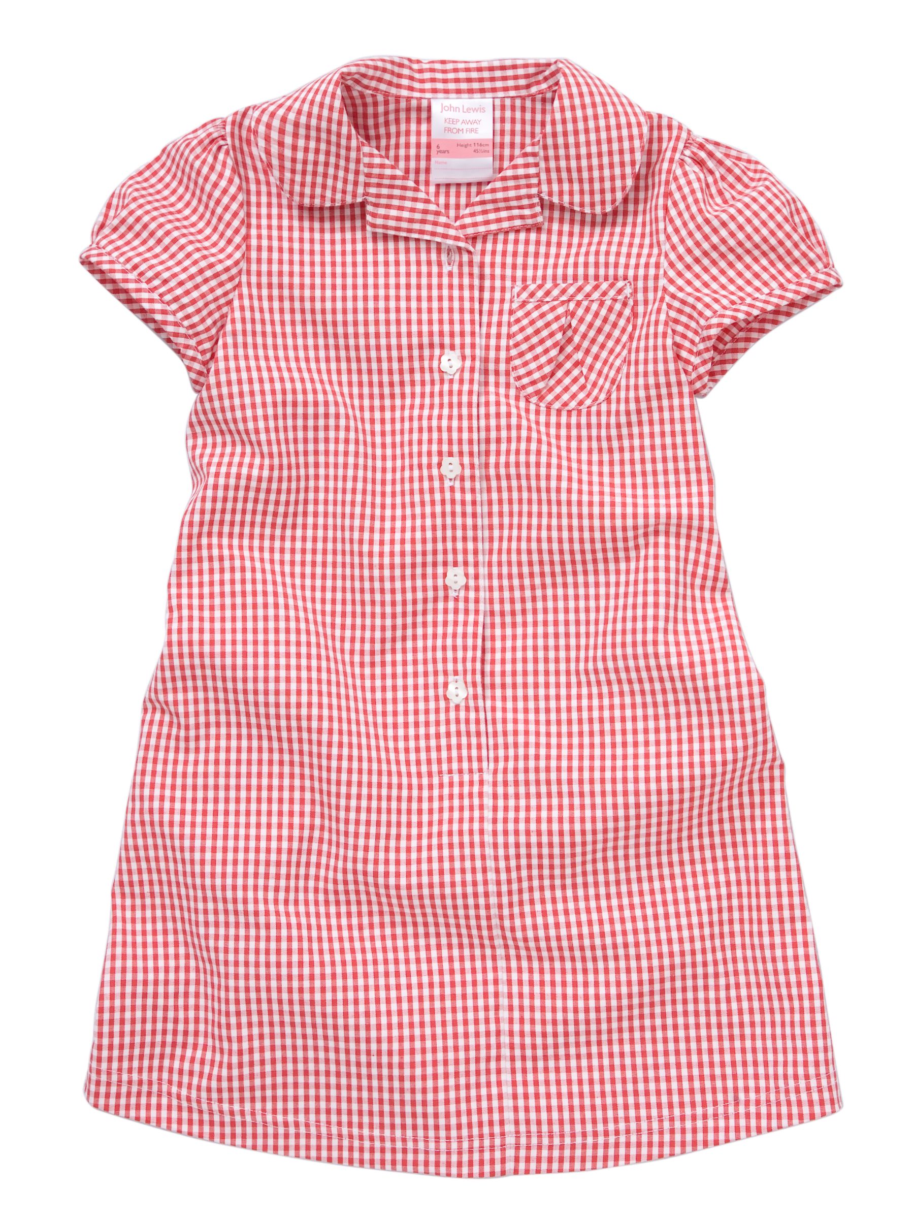 John Lewis A-Line Summer School Dress, Red, Age 10