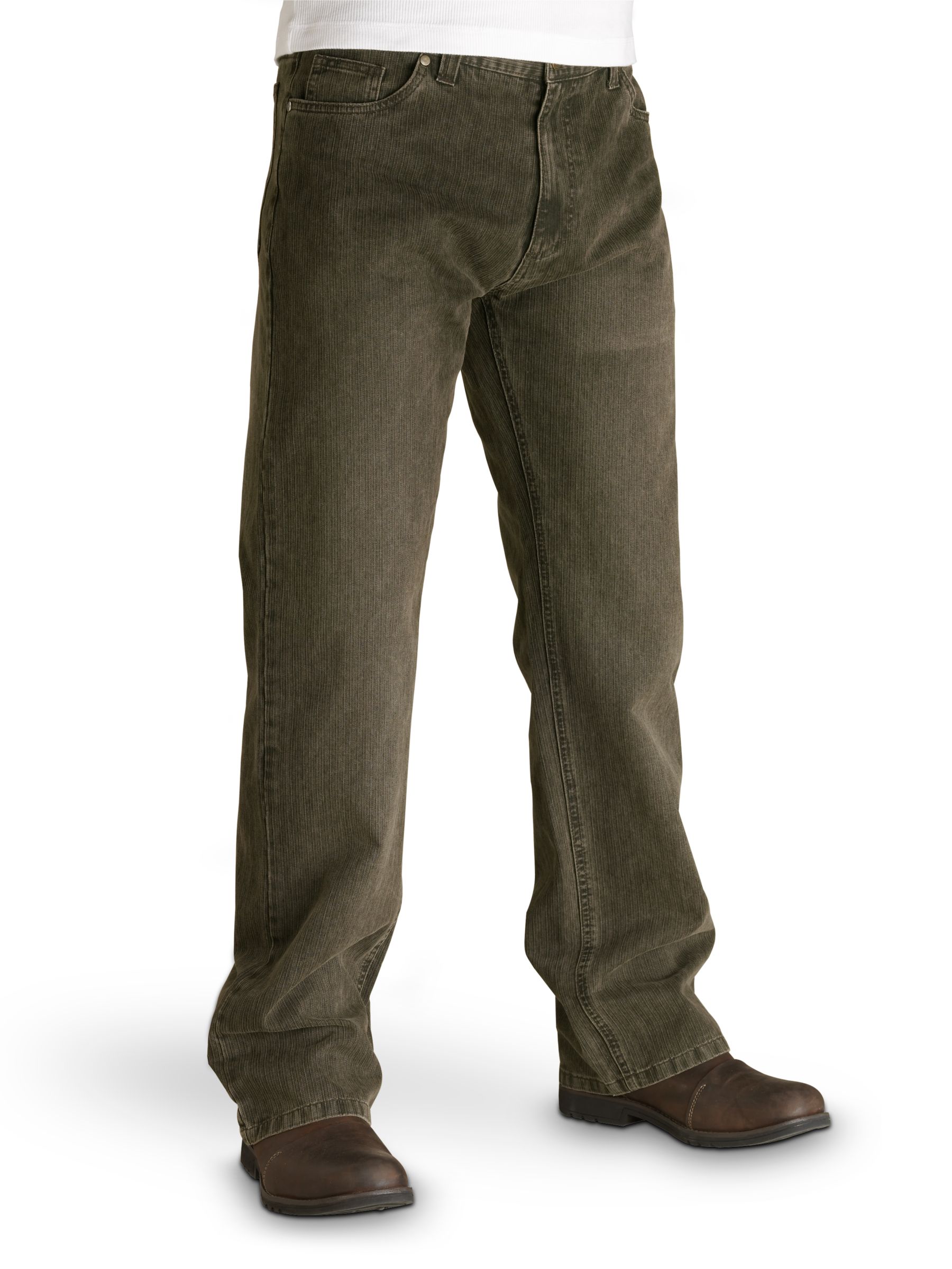 John Lewis Textured Jeans, Brown, Waist 32L