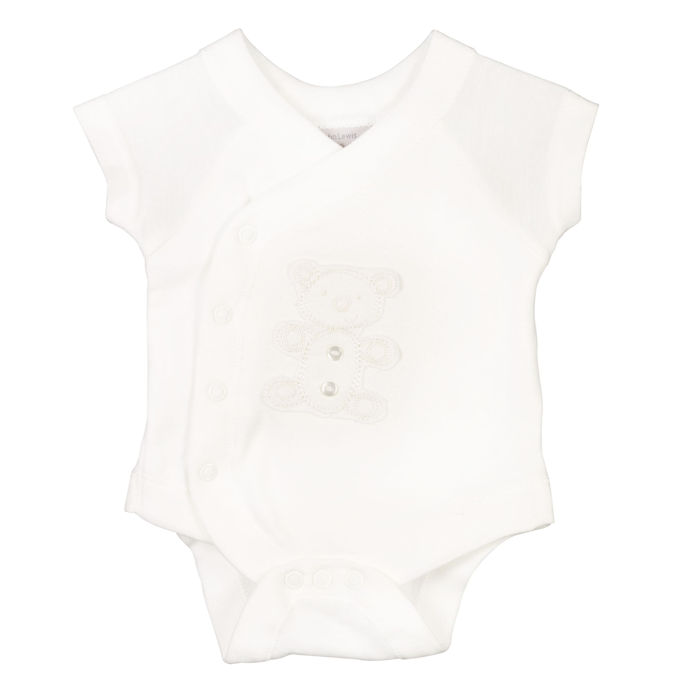 John Lewis Organic Cotton Bodies, Pack of 2, White, 3-6 months