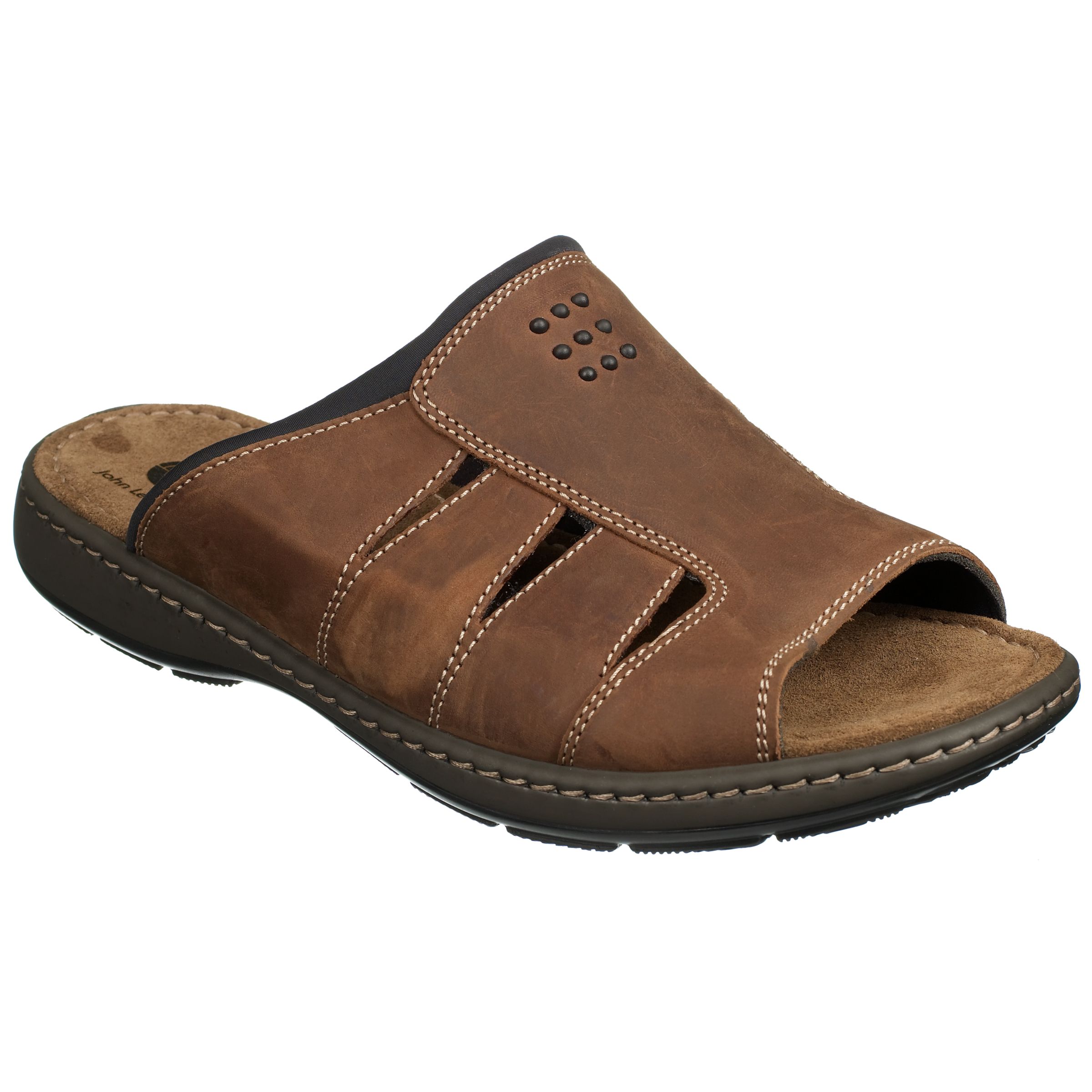 John Lewis Matt Leather Mule, Brown, Size 9/43