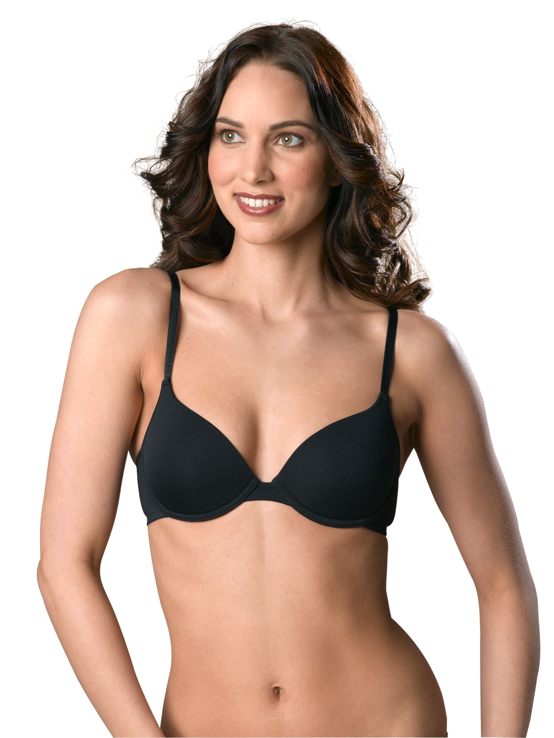 John Lewis Two Pack T-Shirt Bra, Black, Size 36D