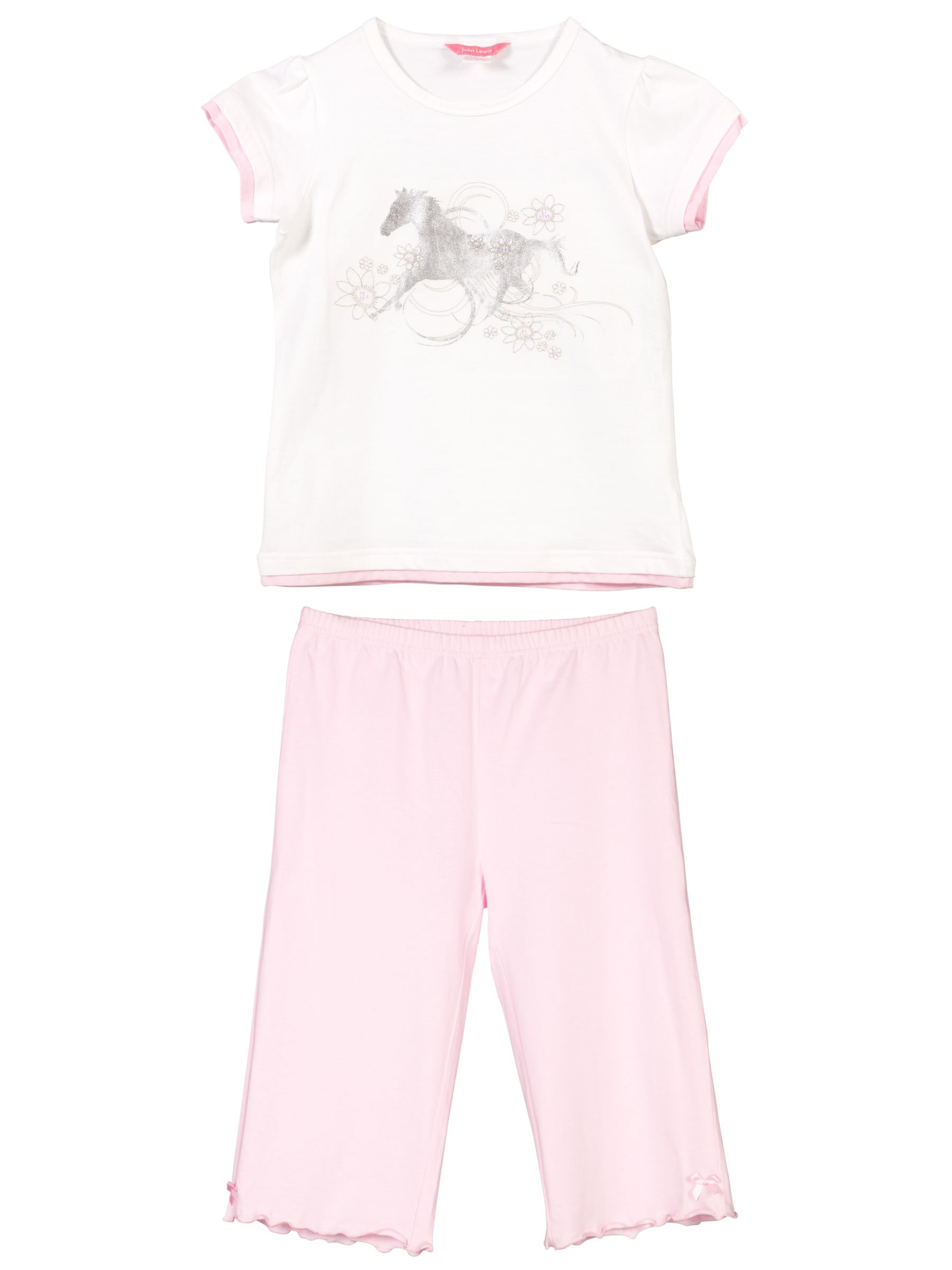John Lewis Horse Pyjamas, Pink/White, 12-13 Years