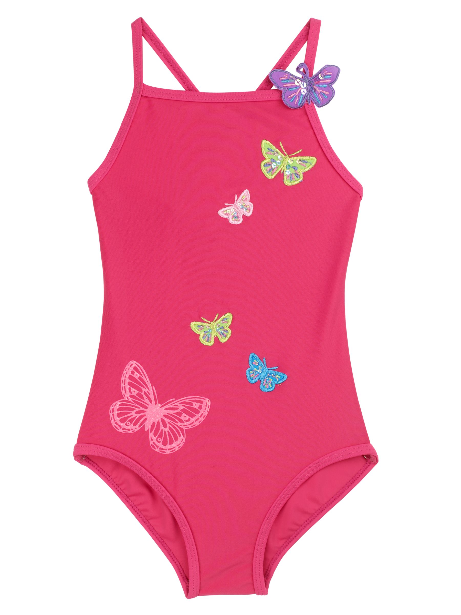 John Lewis 3D Butterfly Swimsuit Pink 1213 Years