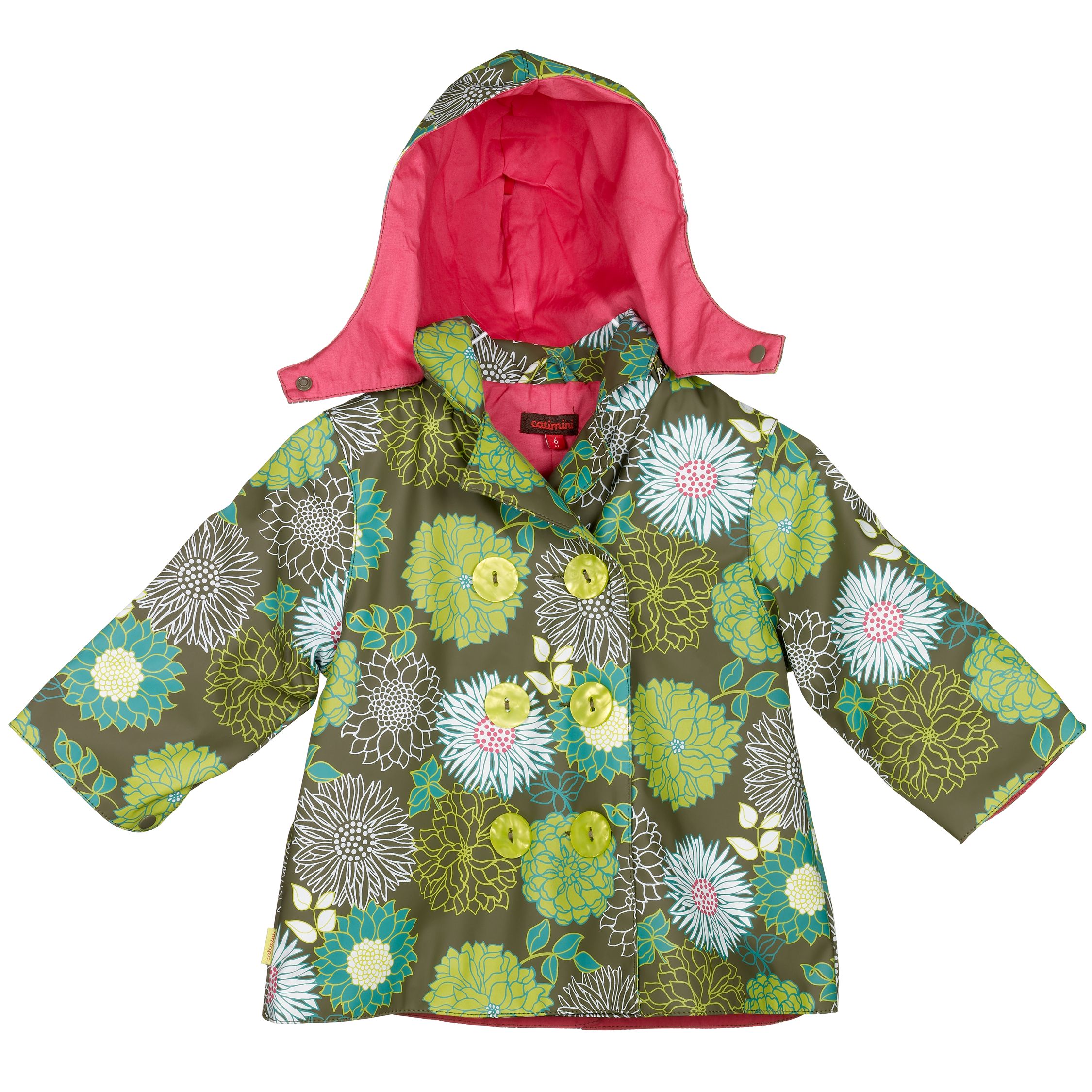 Catimini Floral Raincoat Green 6 Months
