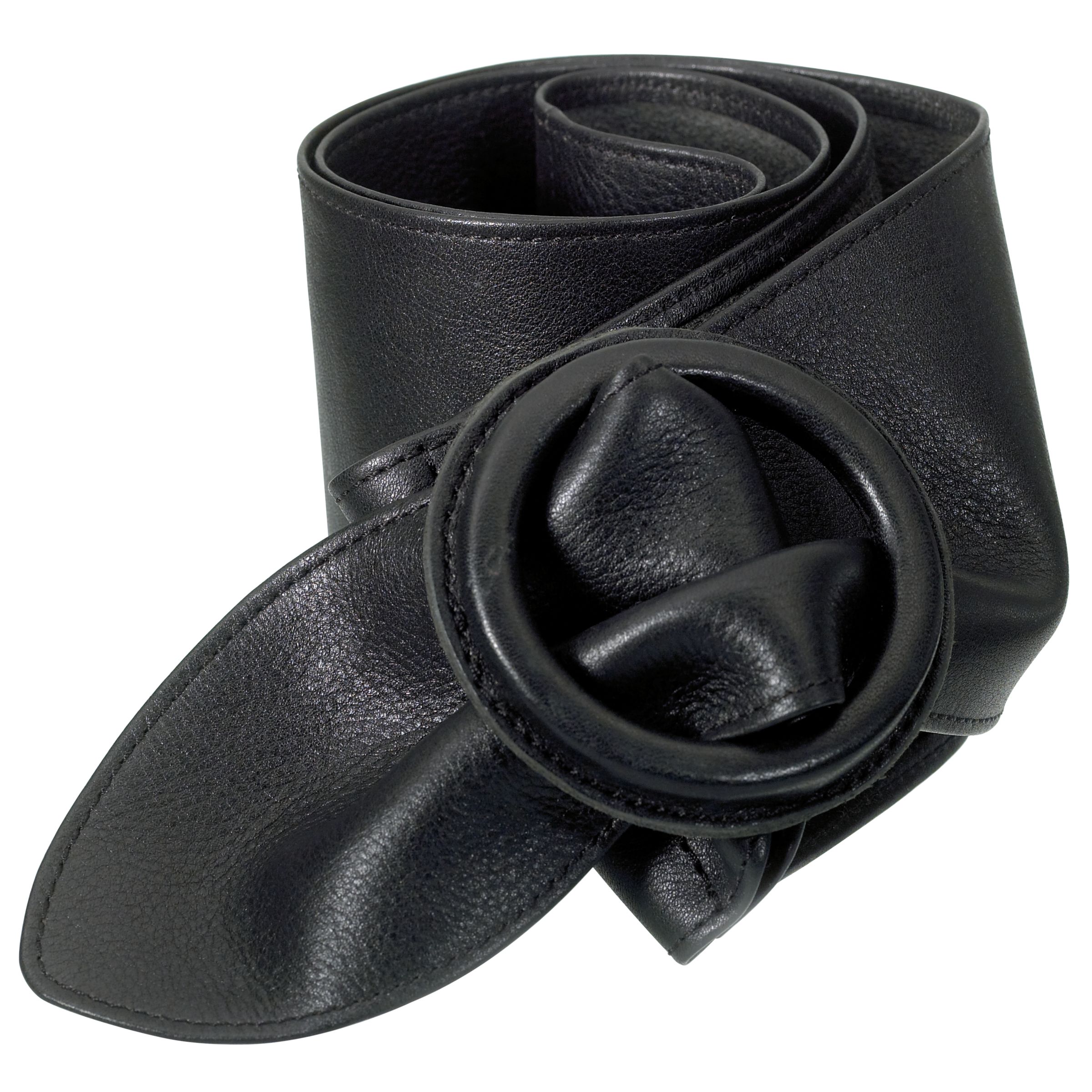 John Lewis Soft Leather Belt, Black, Large/Extra Large
