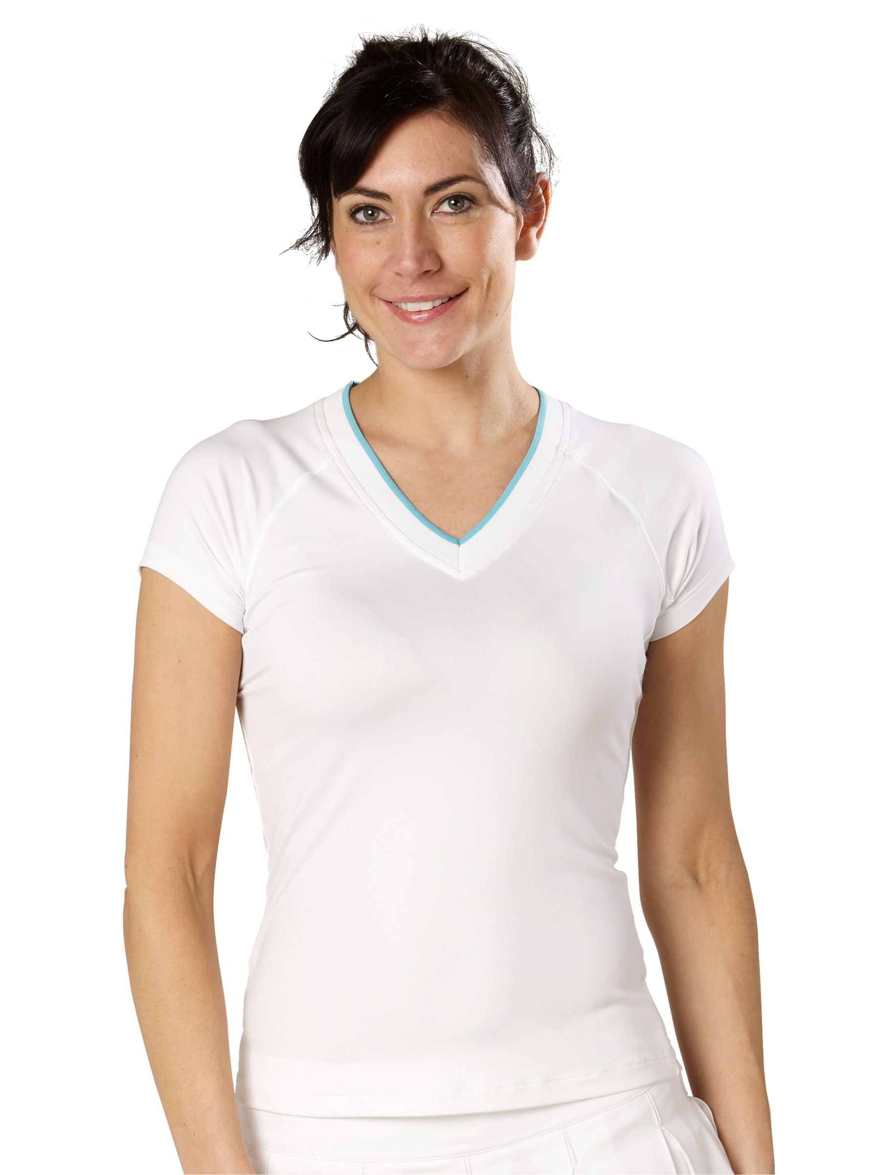 Fred Perry V-Neck T-Shirt, White, Medium