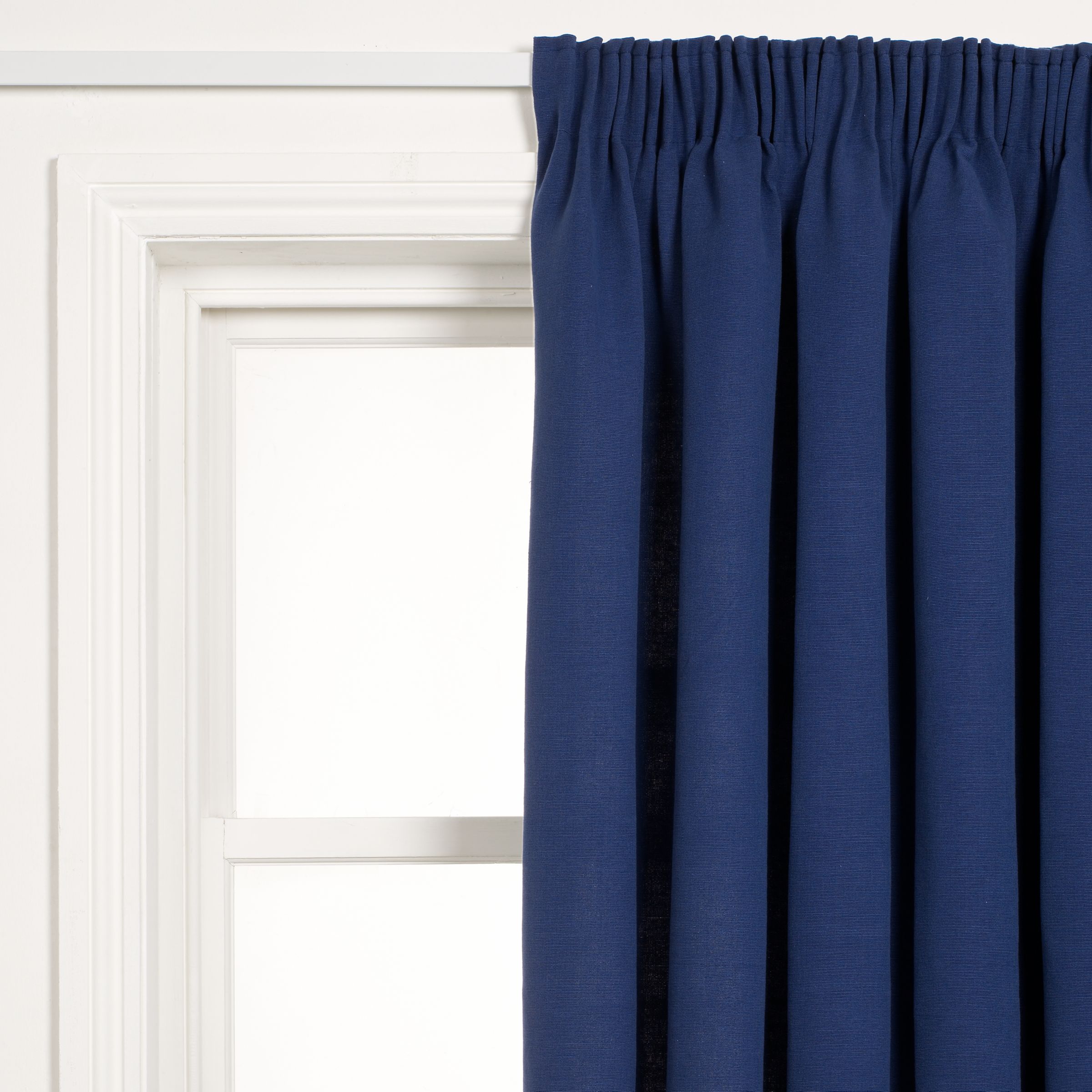 Metro Pencil Pleat Curtains, Indigo,