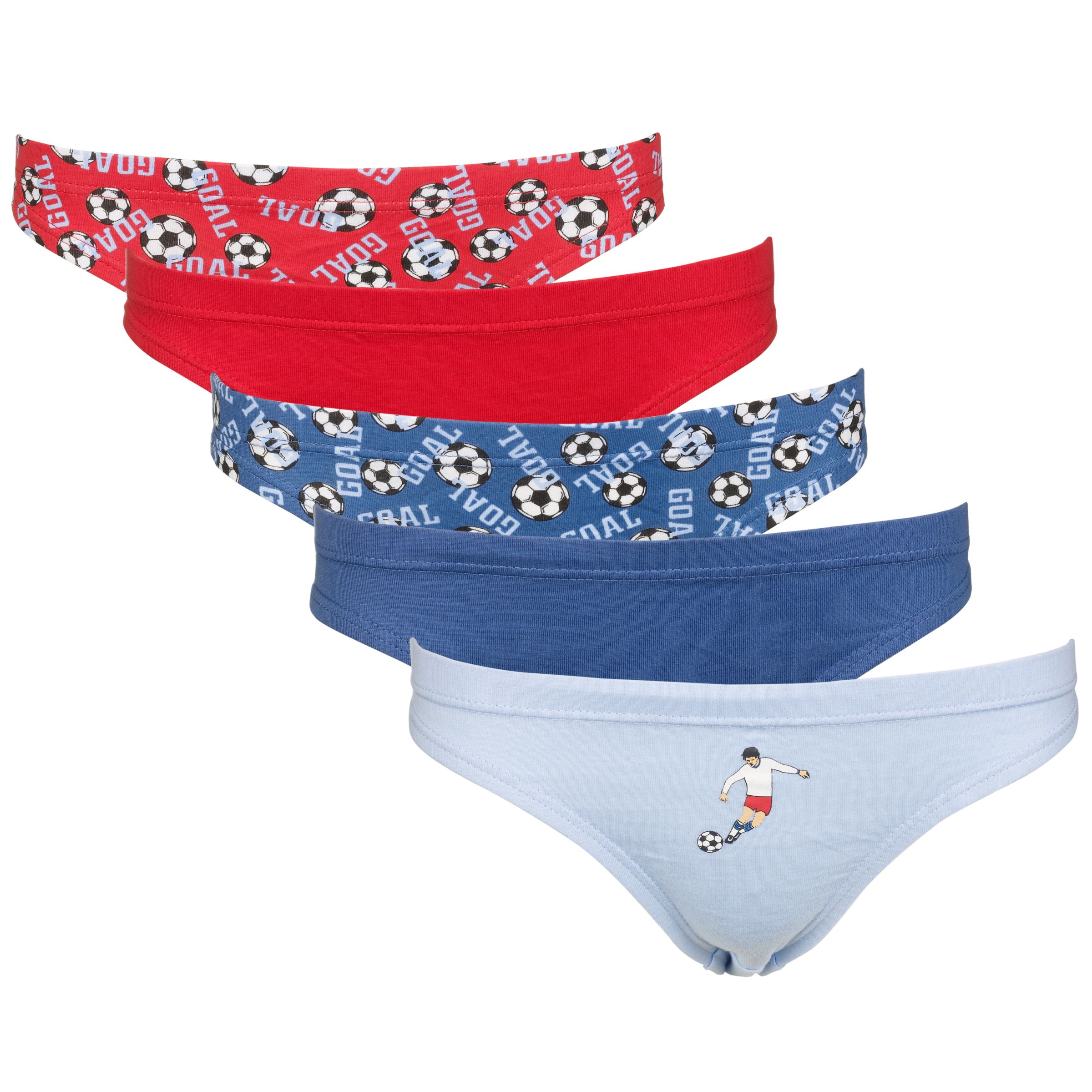 John Lewis Football Pants, Pack of 5, Blue, 3-4 Years